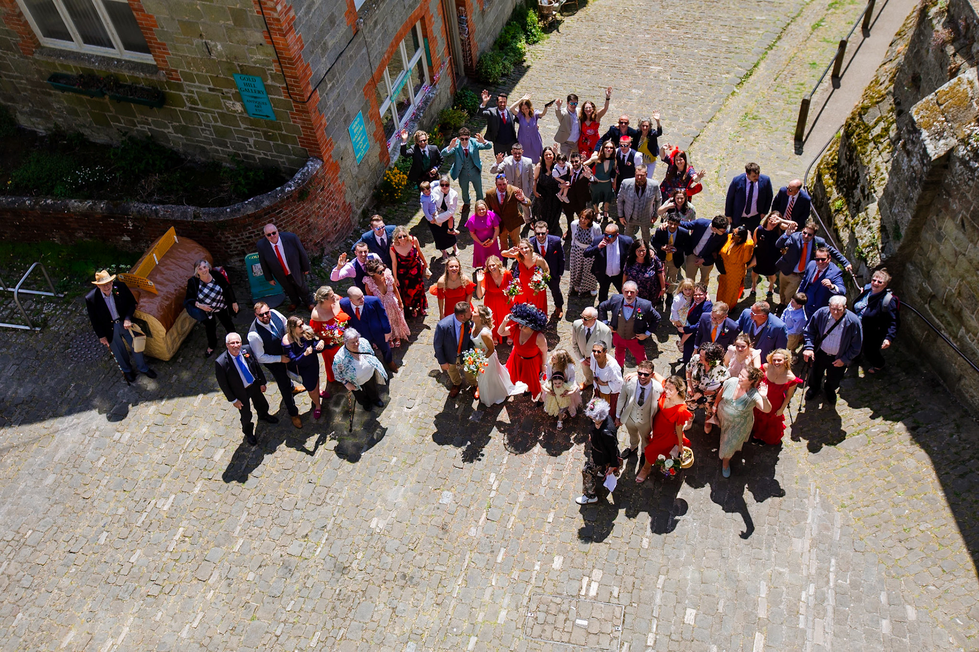 Holly and Olivers wedding that took place on 10th May 2025 with the ceremony taking place at Shaftesbury Town Hall photos on the Famouse Gold Hill and reception at a local house.