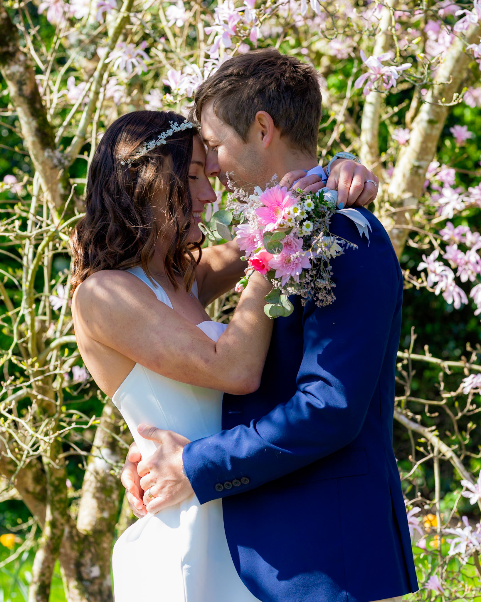 Richard and Emily's beautiful spring wedding took place on the 7th April the Wedding took place at County Hall Dorchester photos taken in the nearby Borough Gardens with coffee and Cake at Finca Poundbury
