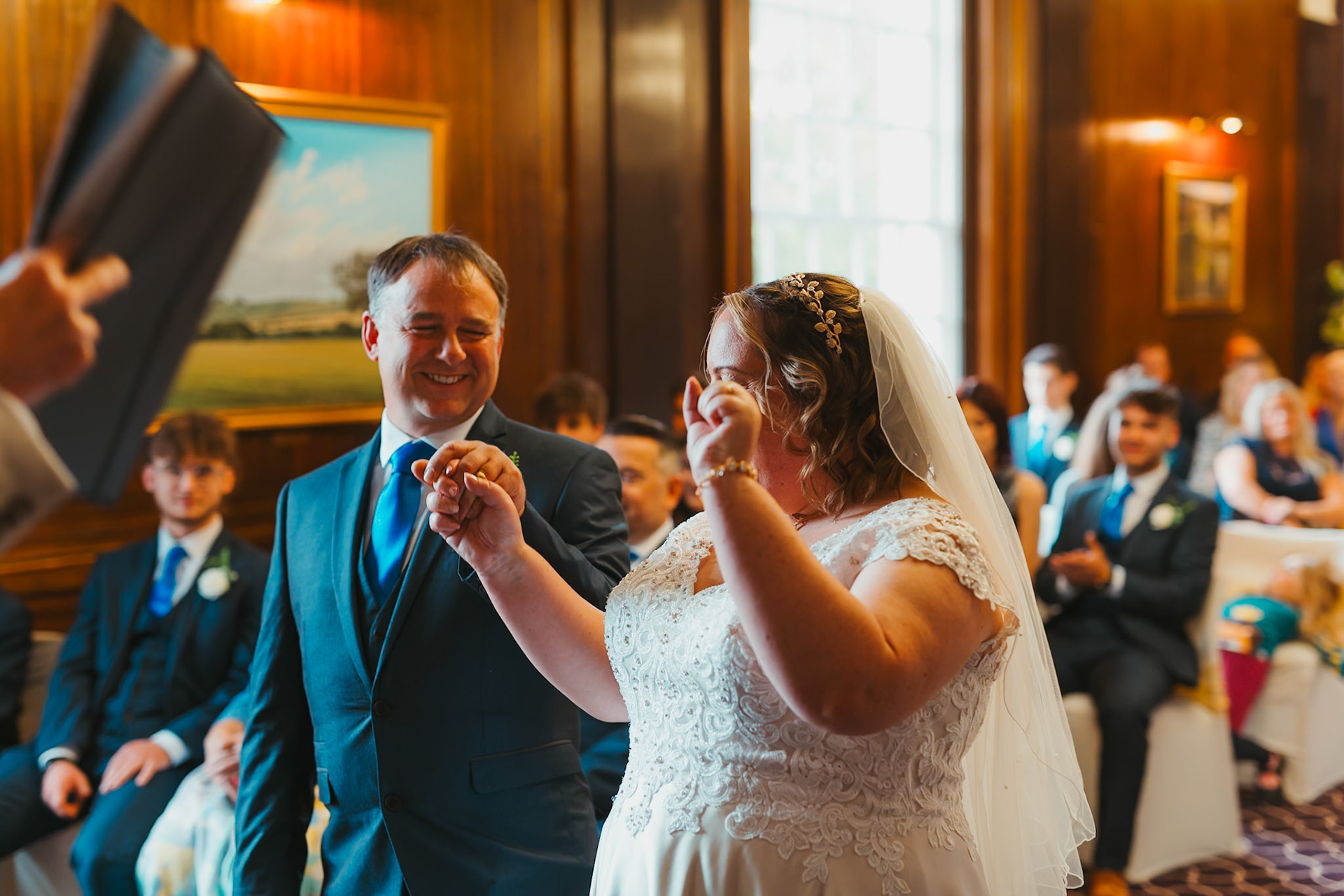 Helen and Marcuses wedding at Trowbridge, Wiltshire County Hall on the 10th October 2023