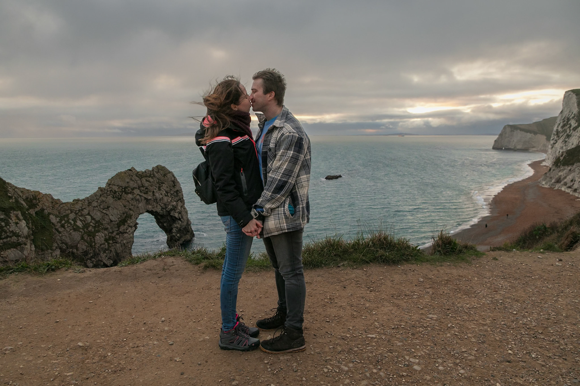 Jake proposal to Becky at Durdle Door Dorset on the 30th December 2024