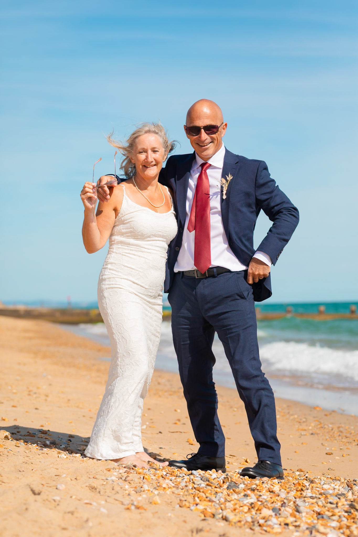 Susan and Barrys small summer wedding took place at Bournemouth Town Hall, the reception at Sids Slaps in Southbourne and drinks at Sobo Beach.
