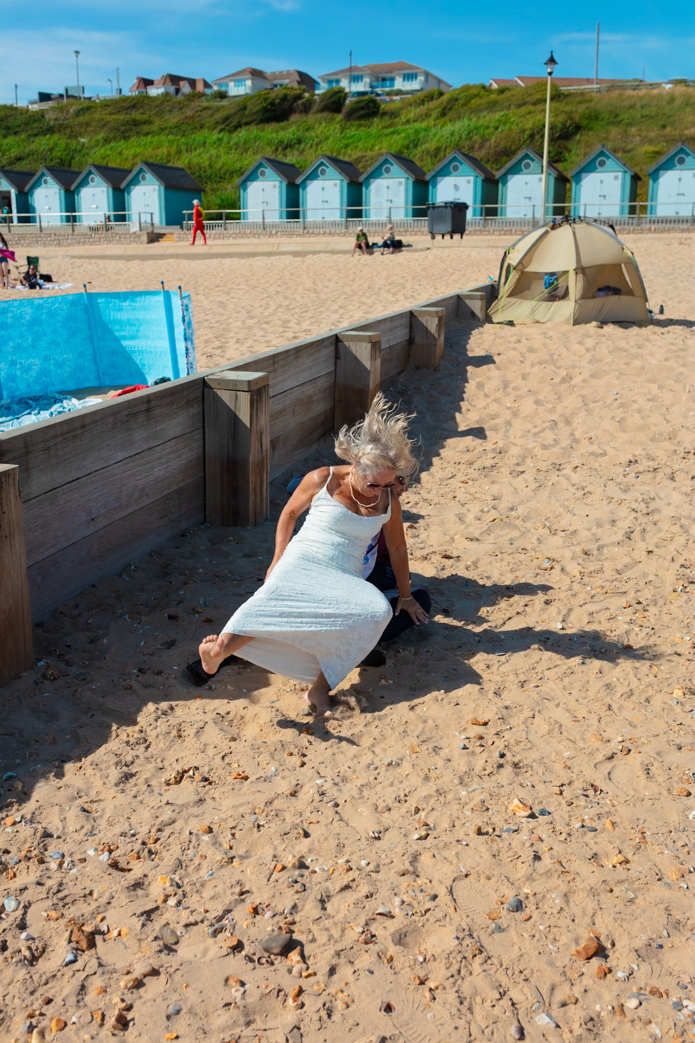 Susan and Barrys small summer wedding took place at Bournemouth Town Hall, the reception at Sids Slaps in Southbourne and drinks at Sobo Beach.