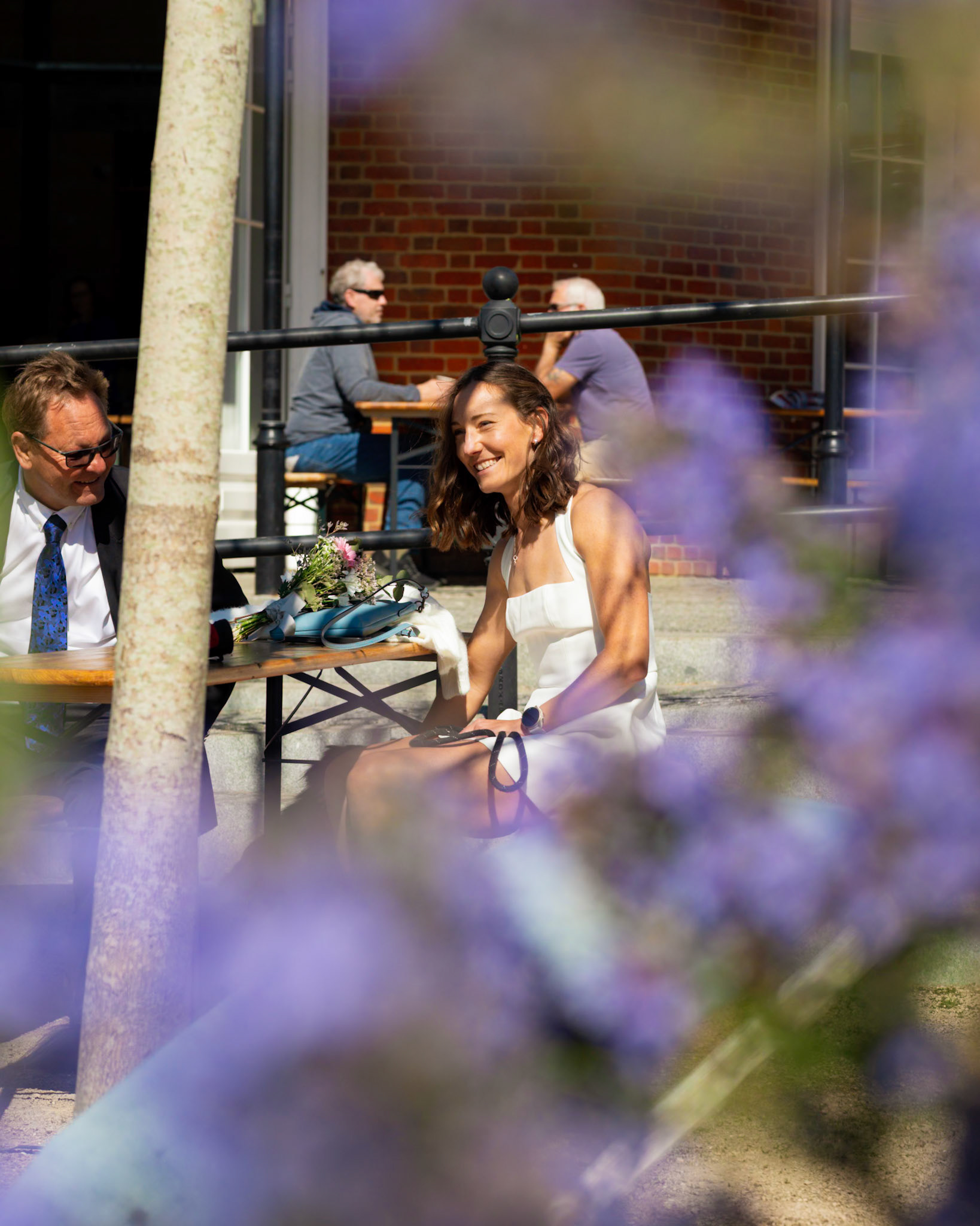 Richard and Emily's beautiful spring wedding took place on the 7th April the Wedding took place at County Hall Dorchester photos taken in the nearby Borough Gardens with coffee and Cake at Finca Poundbury