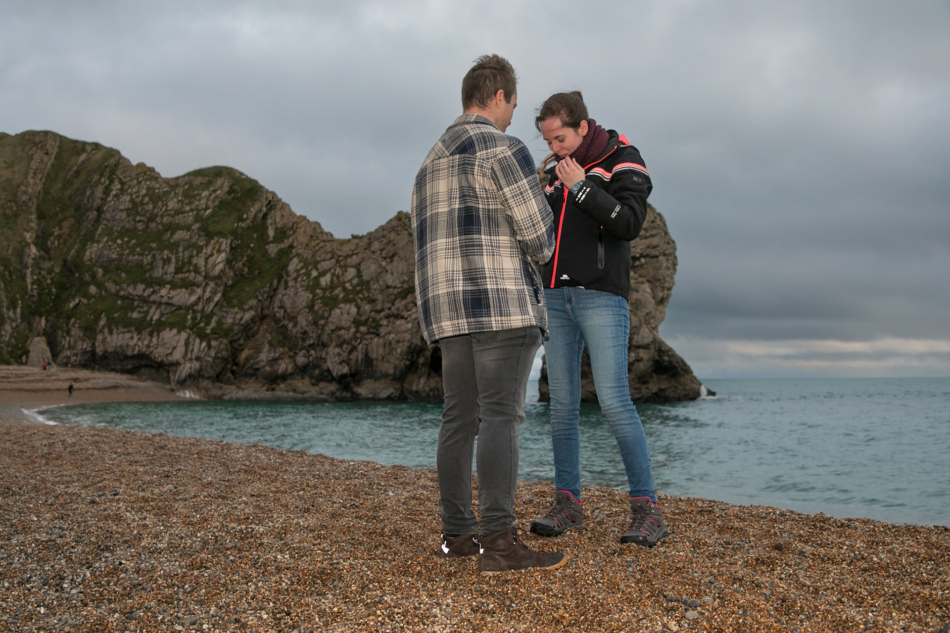 Jake proposal to Becky at Durdle Door Dorset on the 30th December 2024