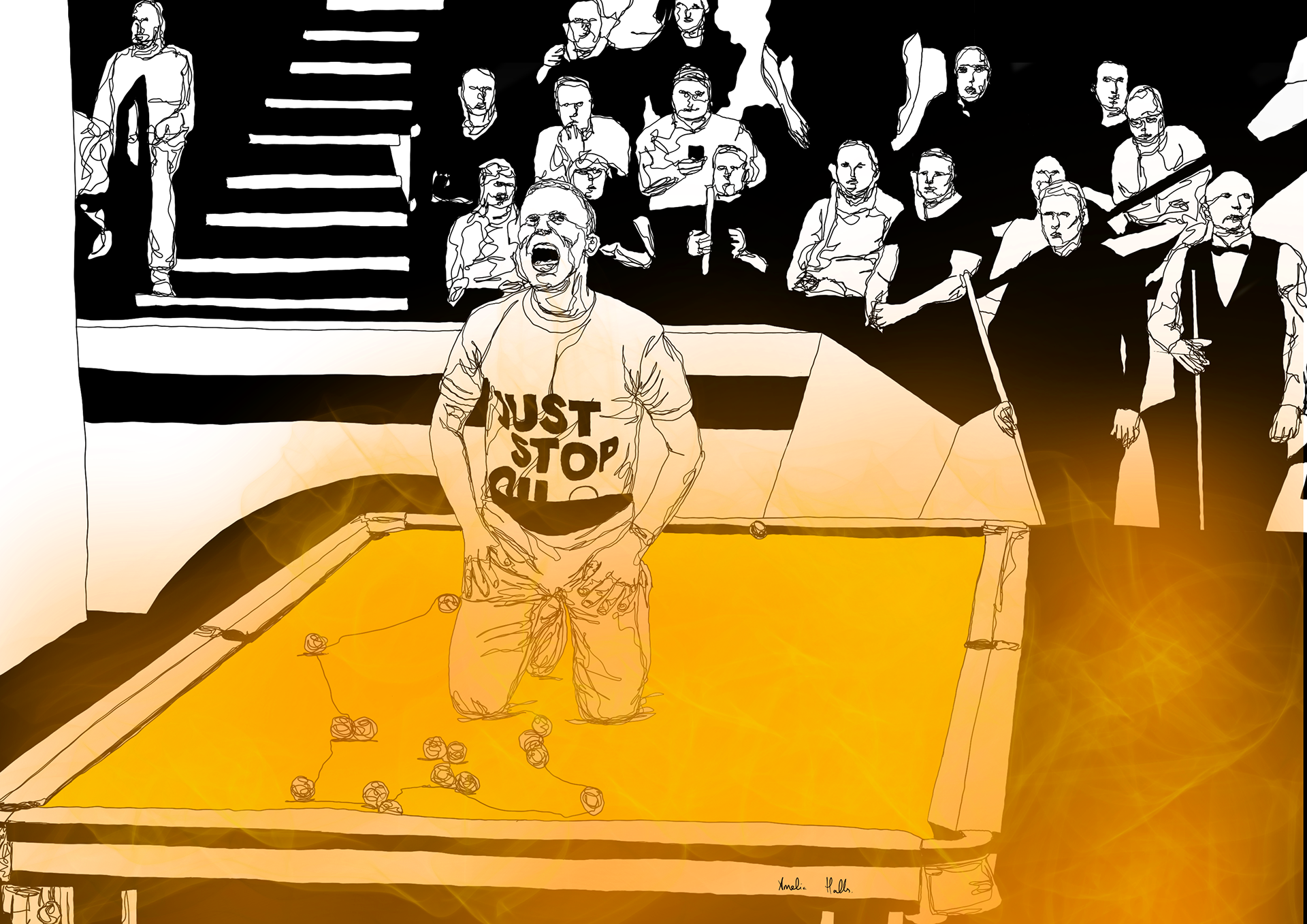 Just Stop Oil at the Snooker World Championship