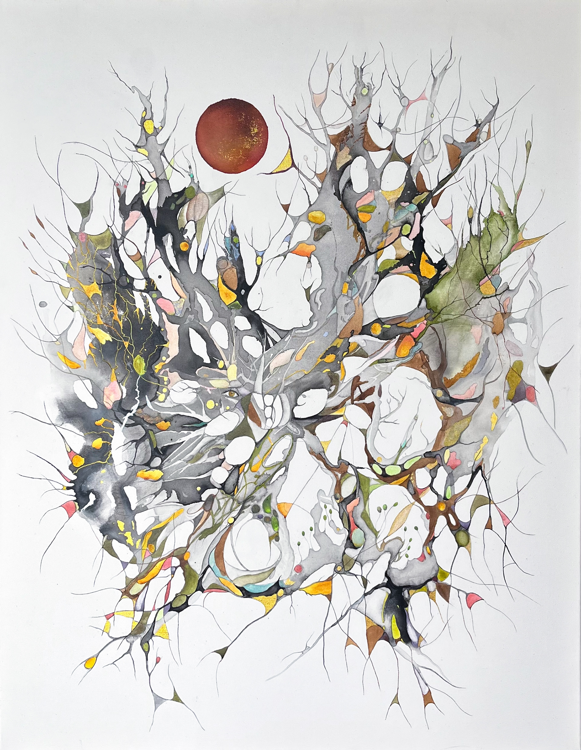 'Somnus', ink and charcoal wash on canvas, 70 x 90 cm / 27 x 35 in