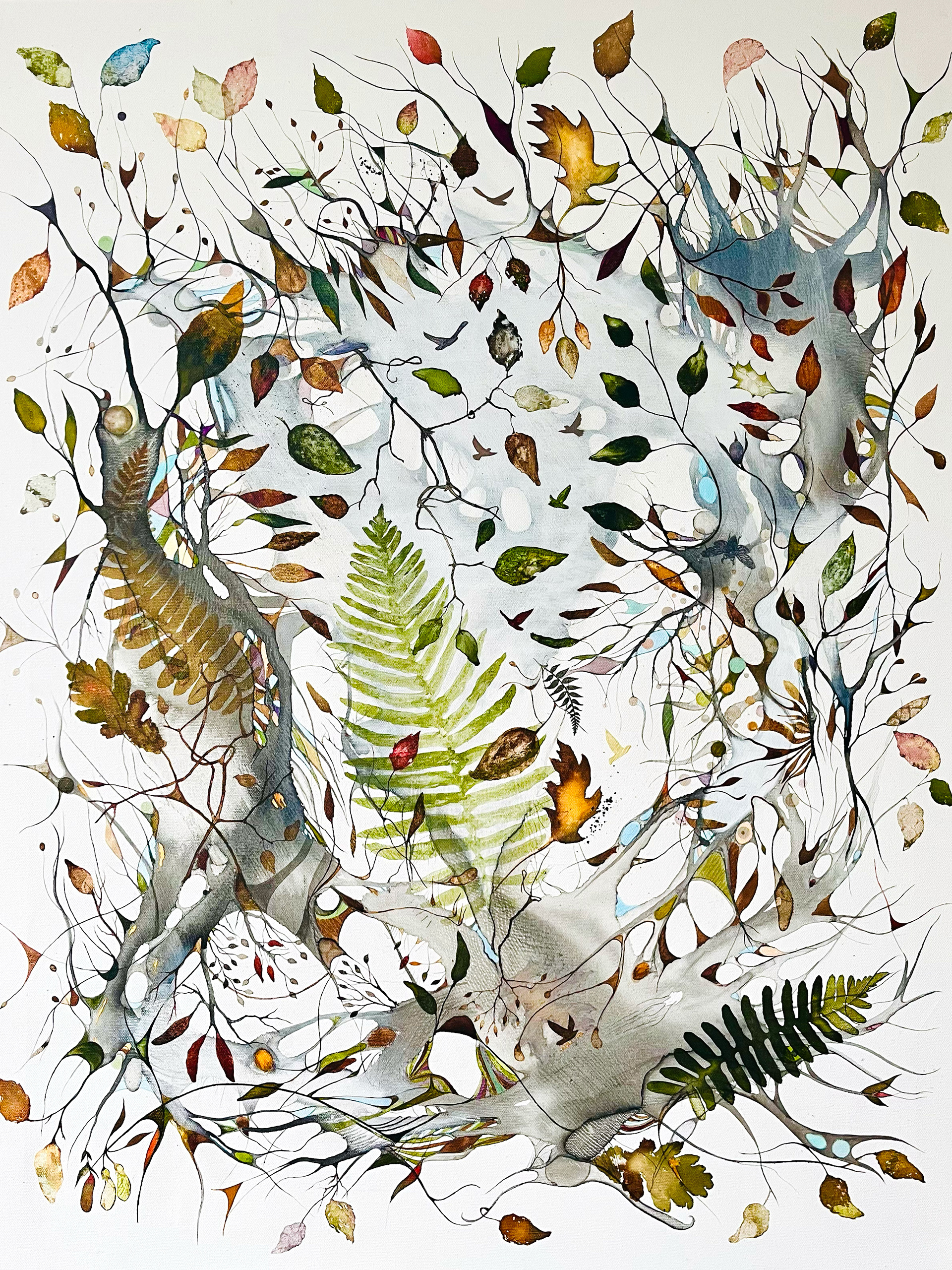 'Murmur', ink & charcoal wash on canvas, 70 x 90 cm / 27  x 35 in