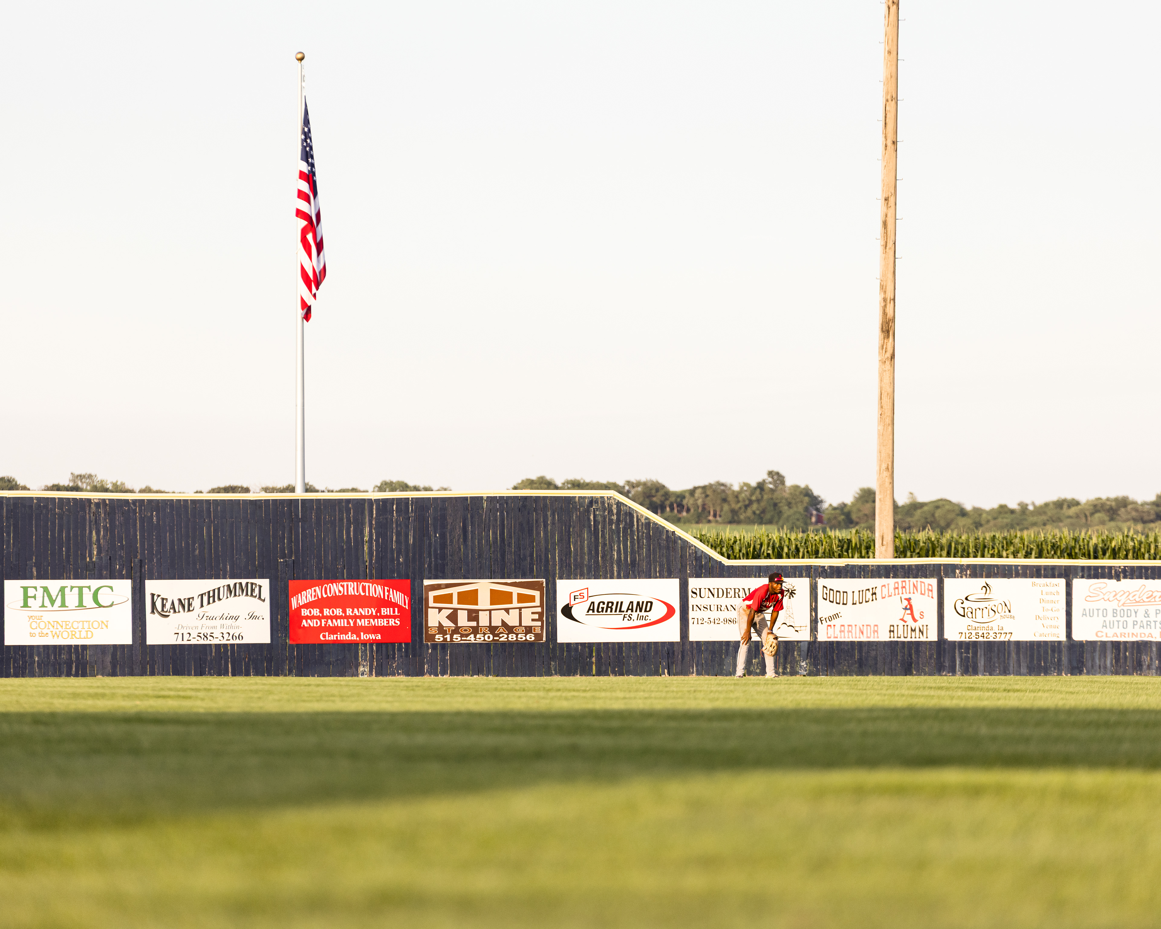 Darius Freeman stands ready in center field