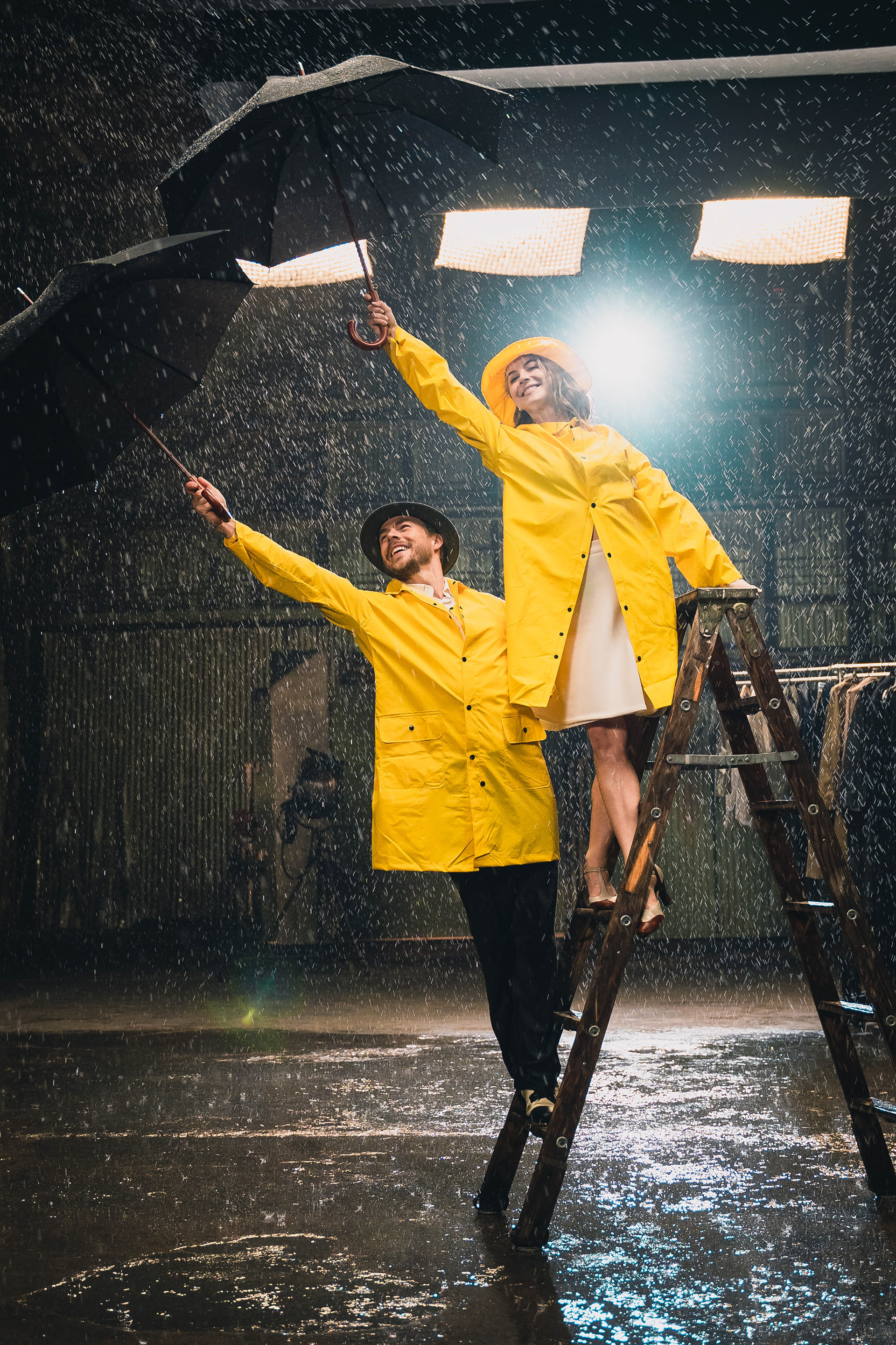 @derekhough and @juleshough on set for Singin' in the Rain