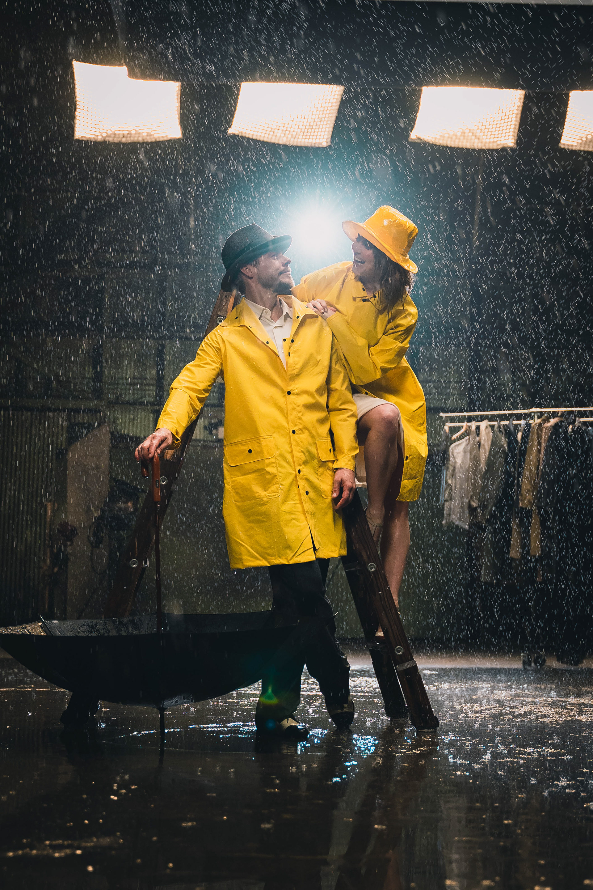 @derekhough and @juleshough on set for Singin' in the Rain