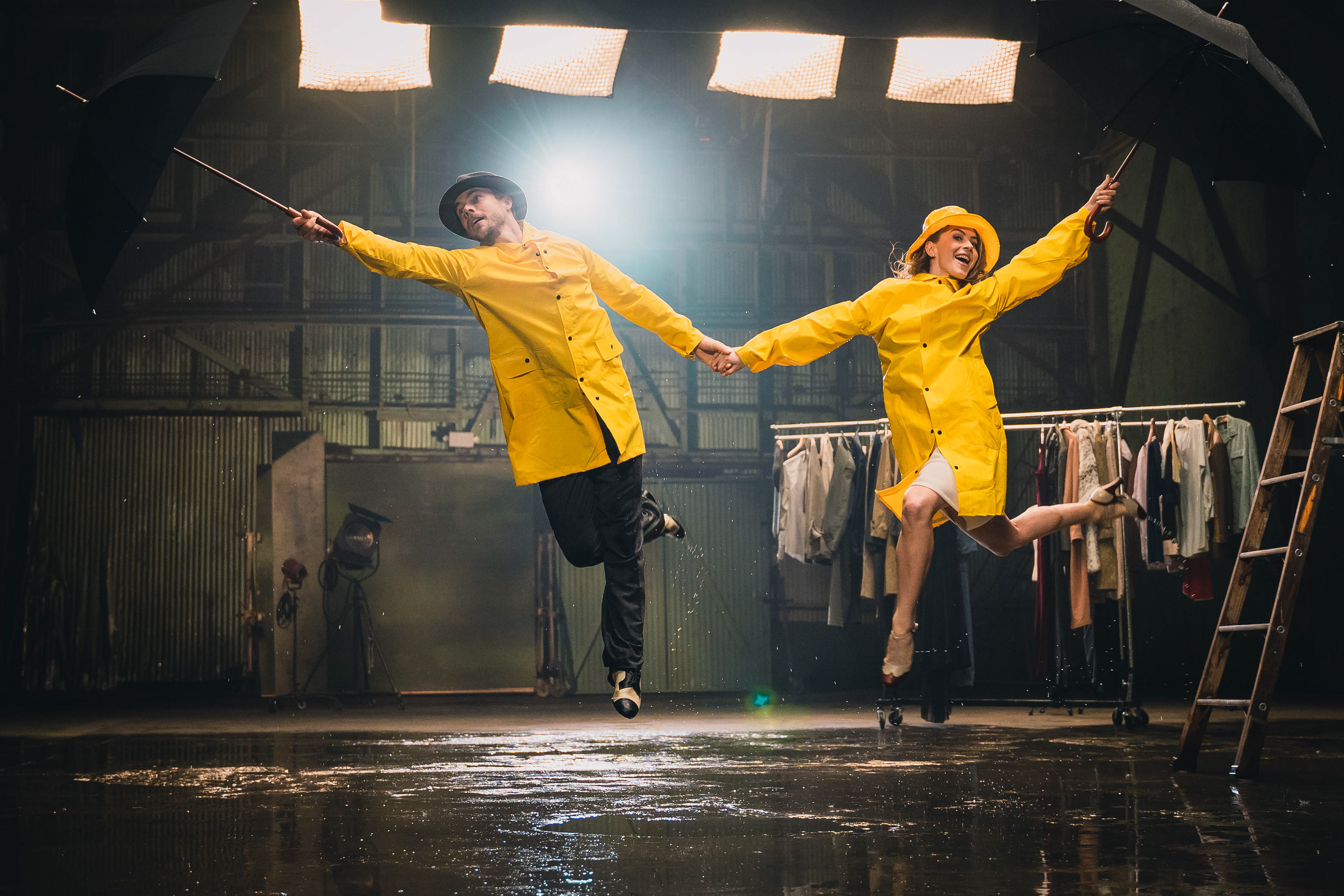 @derekhough and @juleshough on set for Singin' in the Rain