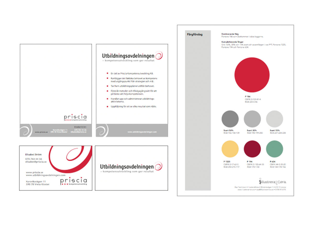 Priscia/Utbildningsavdelningen - logotyp, grafisk profil, profilmaterial