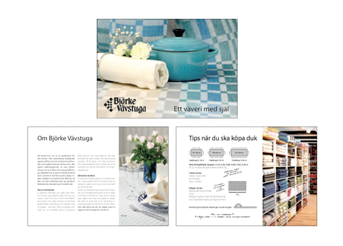 Björke Vävstuga - Formgivning broschyr