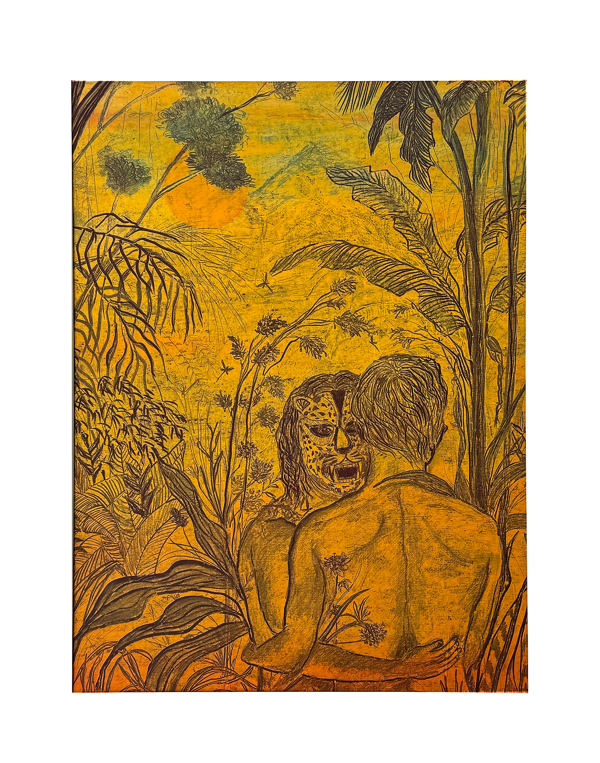 EMBRACE YOU, Mixed media on Paper, 13in x 17in, 2024