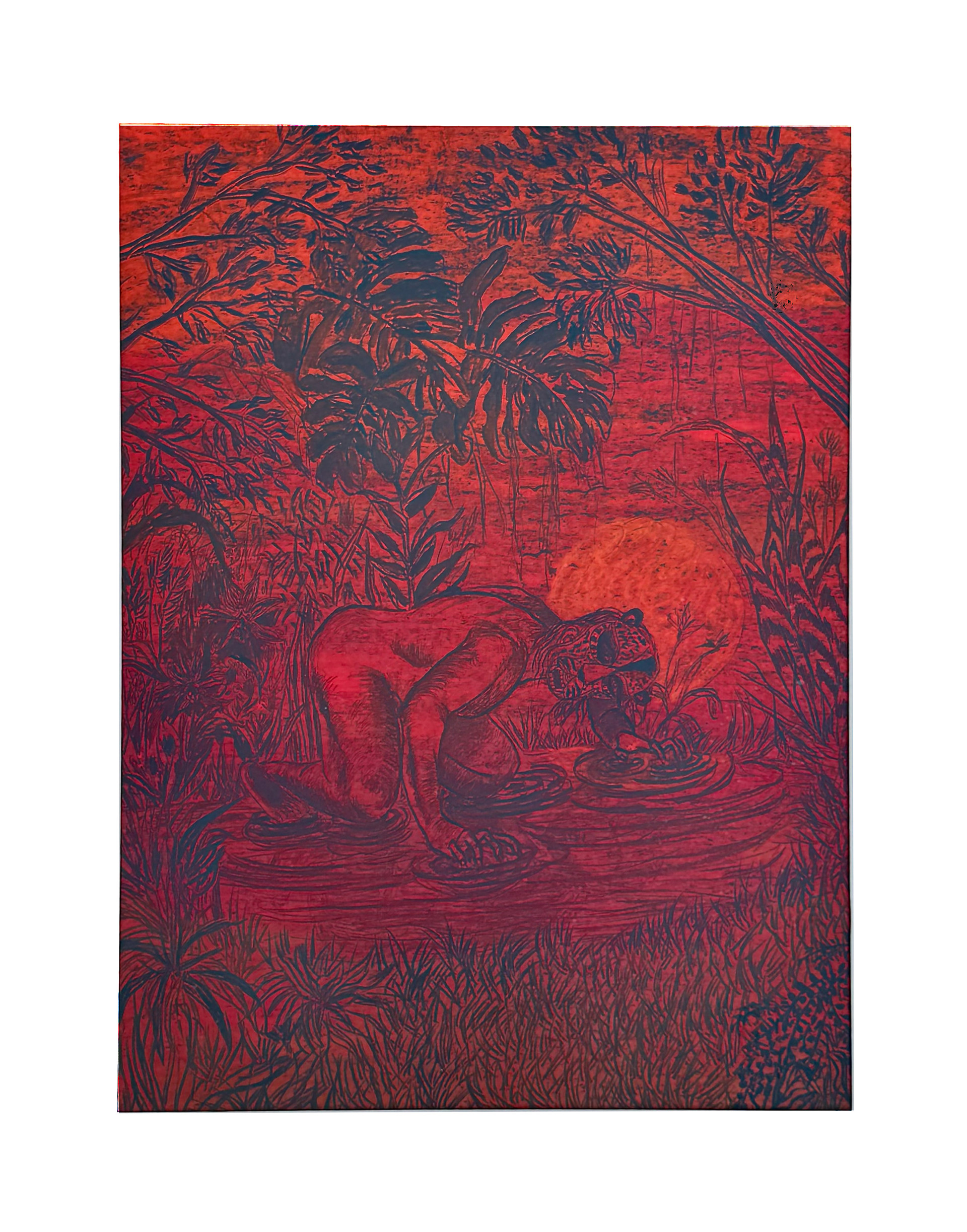 I AM EARTH, Mixed media on Paper, 13in x 17in, 2024