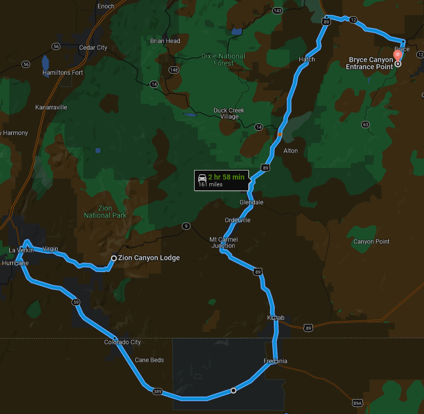 Our drive after (without traffic)