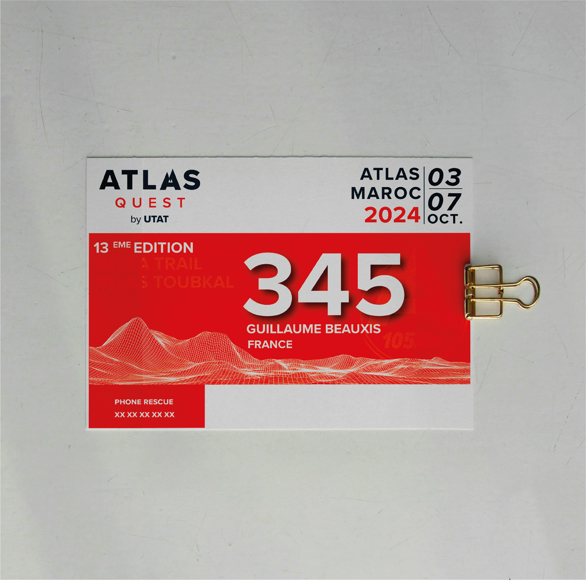 Création du dossard Atlas Quest 2024