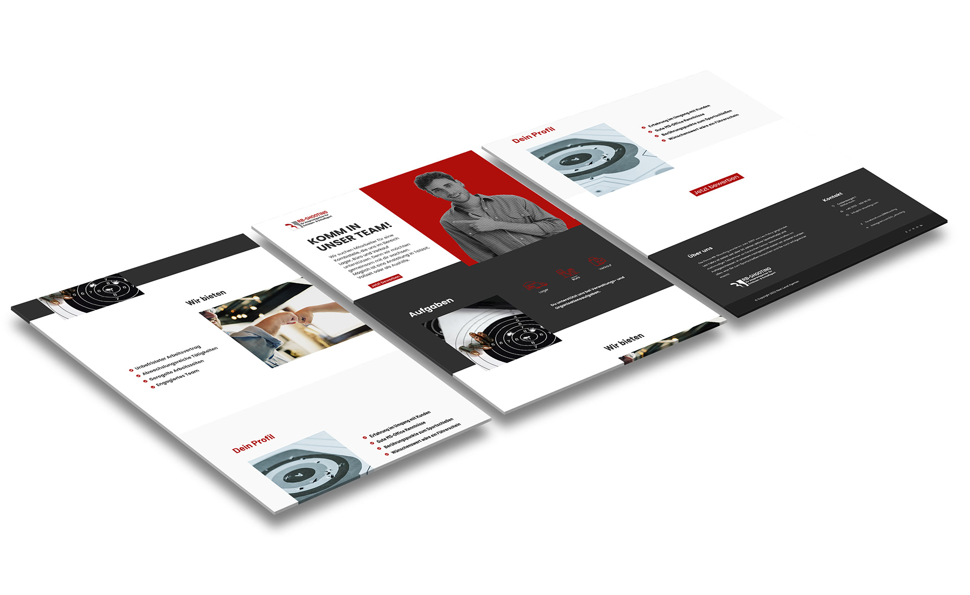 Website Design für Stellenanzeige – RB Shooting