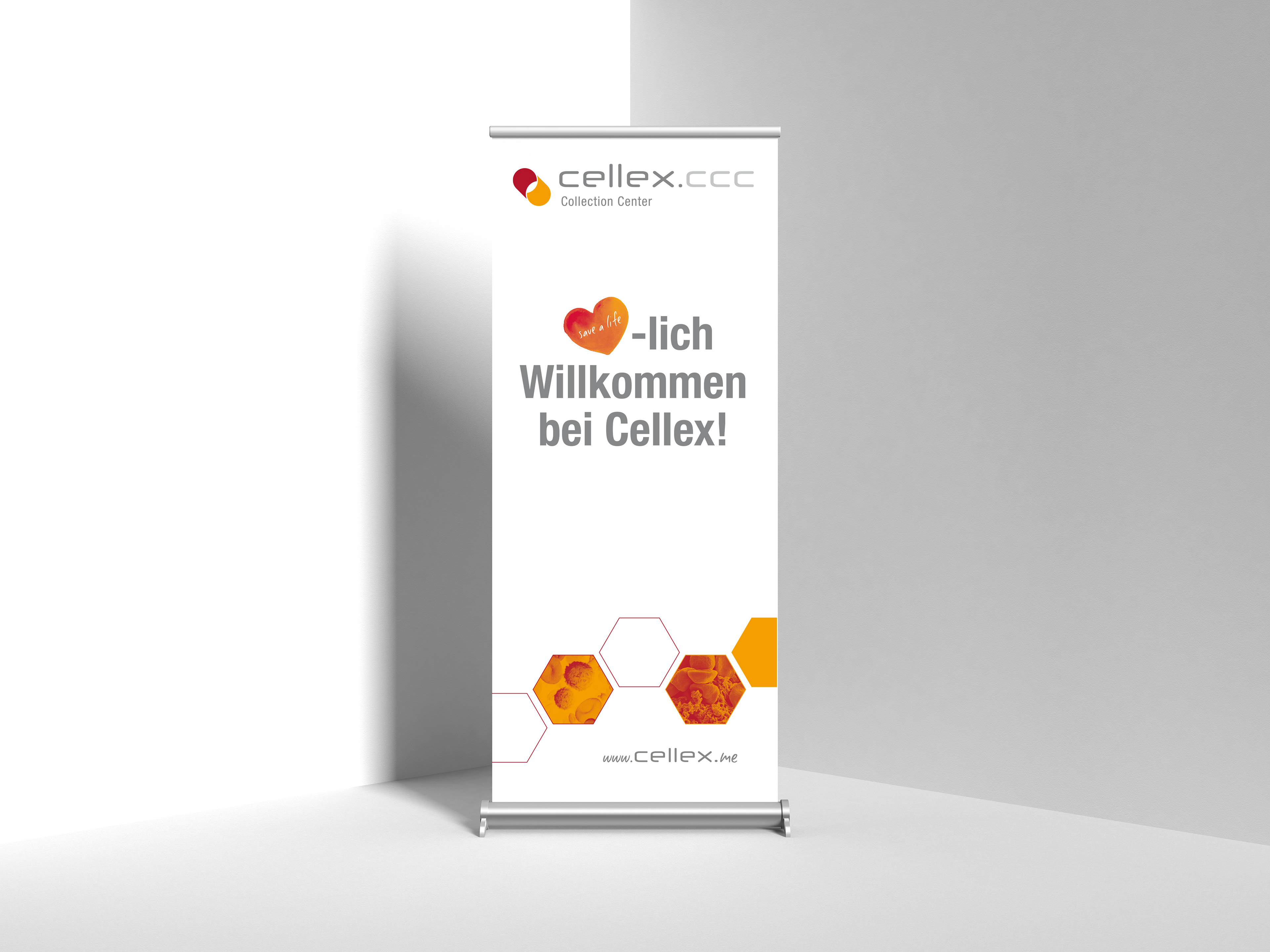 Herzlich Willkommen Rollup für Messe – Cellex