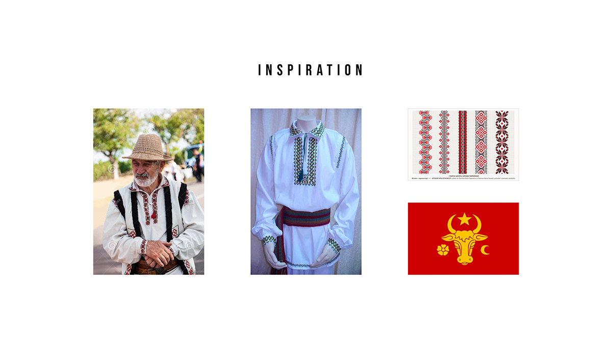 Traditional dress, embroidery and regional-symbol moodboard
