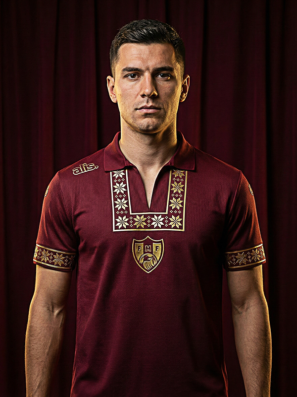 Portrait mockup of the burgundy Moldova concept