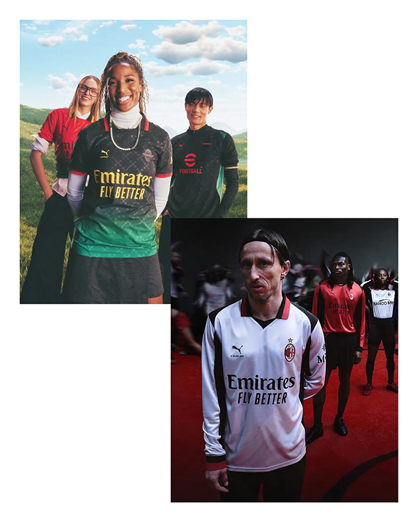 Football and fashion collaboration reference collage