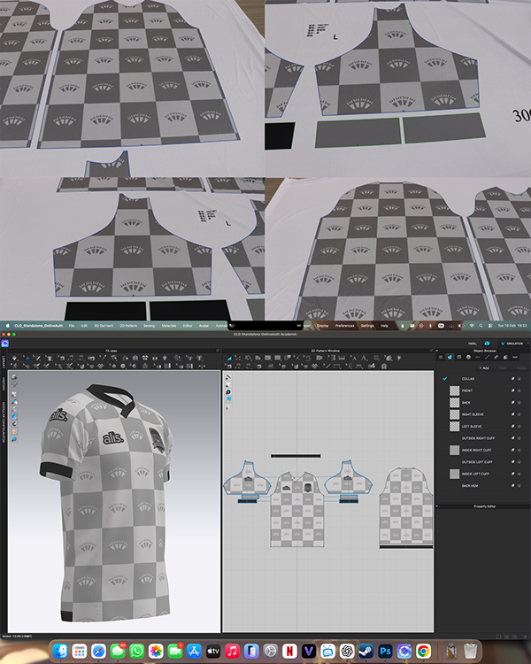Flat garment artwork and digital development views