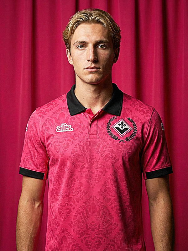 Fashion mockup of the Fiorentina concept against red curtains