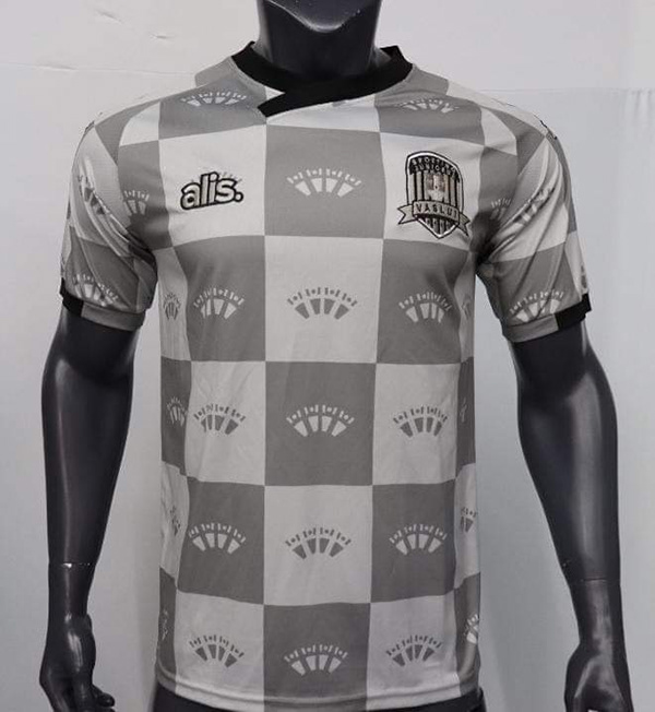 Front view of the shirt on a dark mannequin