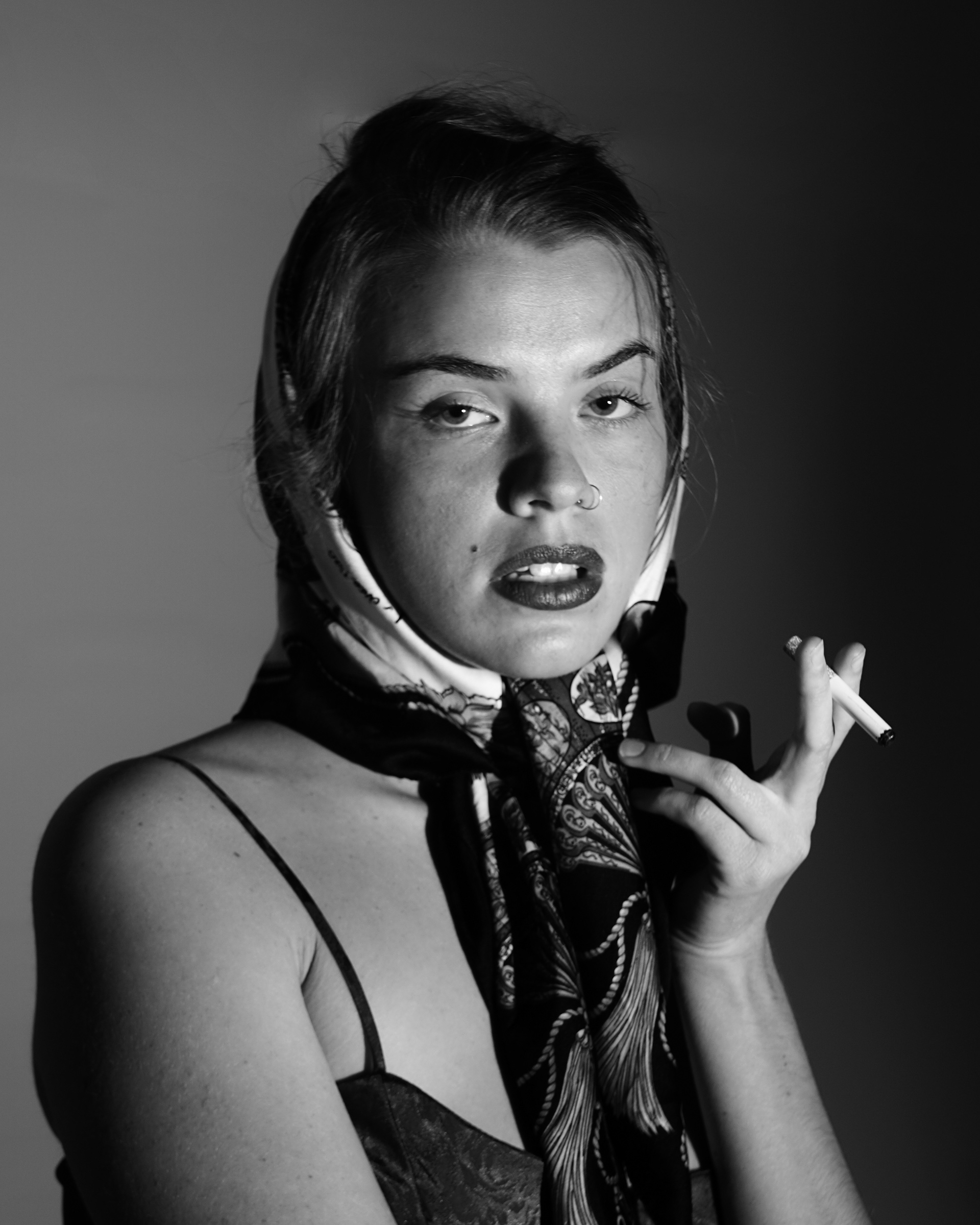 Old Hollywood style portrait of Arian Mullins
