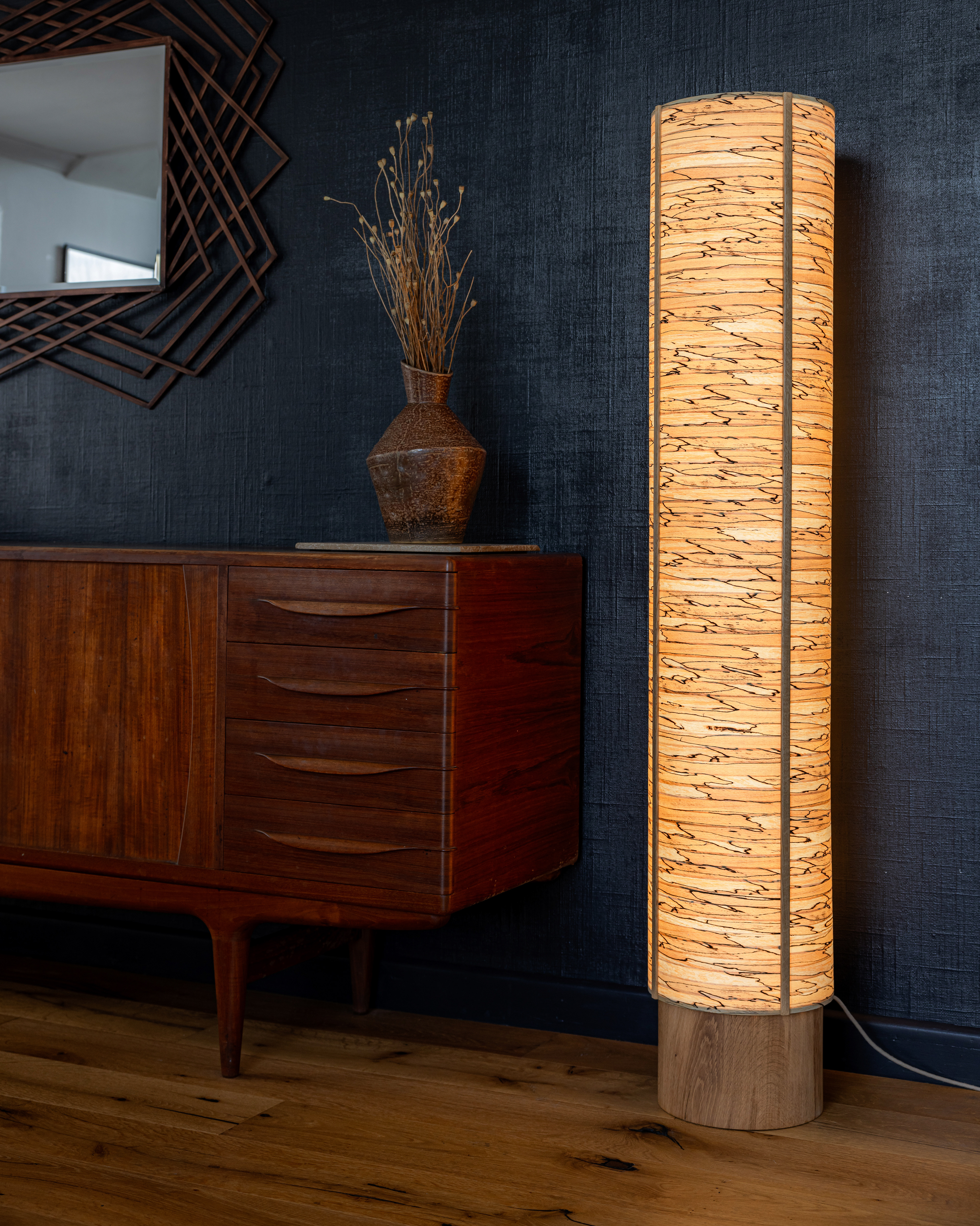 'Spalted' floor lamp