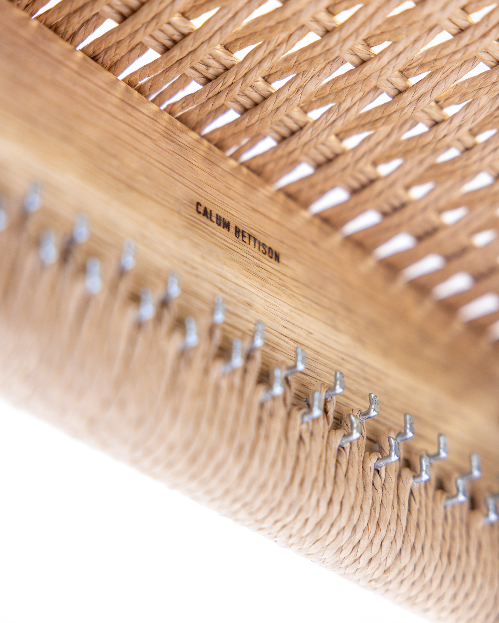 Maker's mark - Woven bench in oak