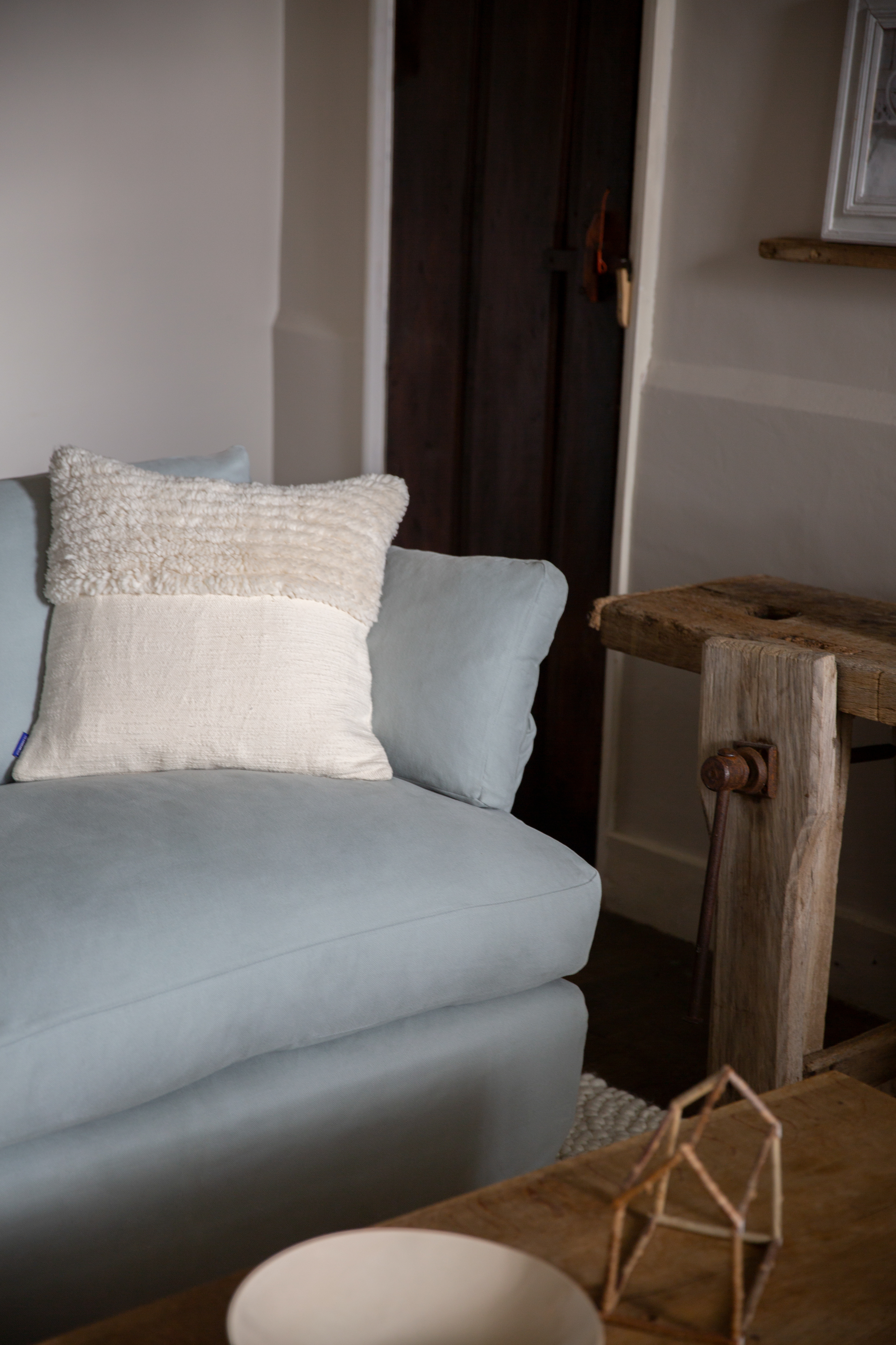 Silver Birch Grey Brushed Cotton - Otter Soft Edge Sofa