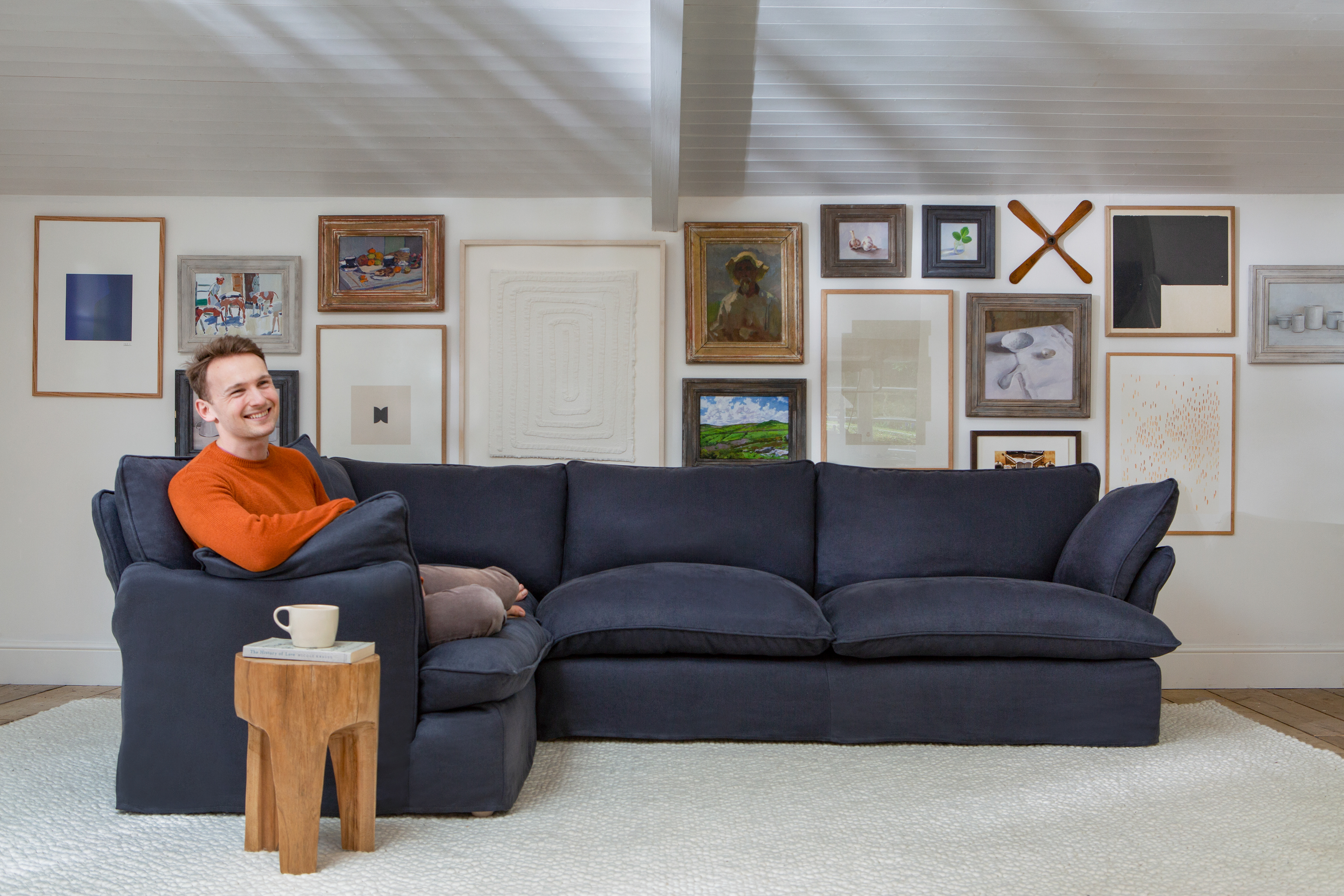 Hawk's Eye 100% Linen - Marnie Piped Edge 2x3 Corner Sofa
