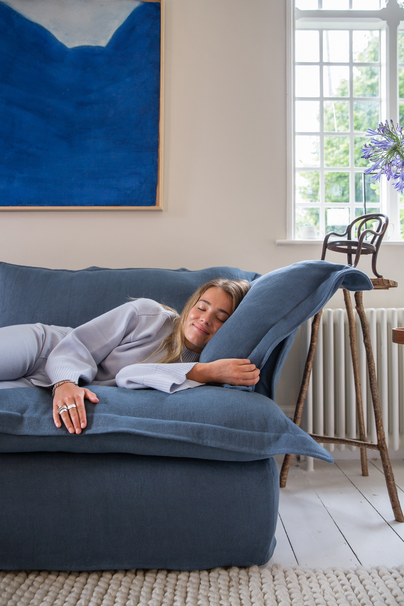 Angelite 100% Linen - Song Pillow Edge Sofa