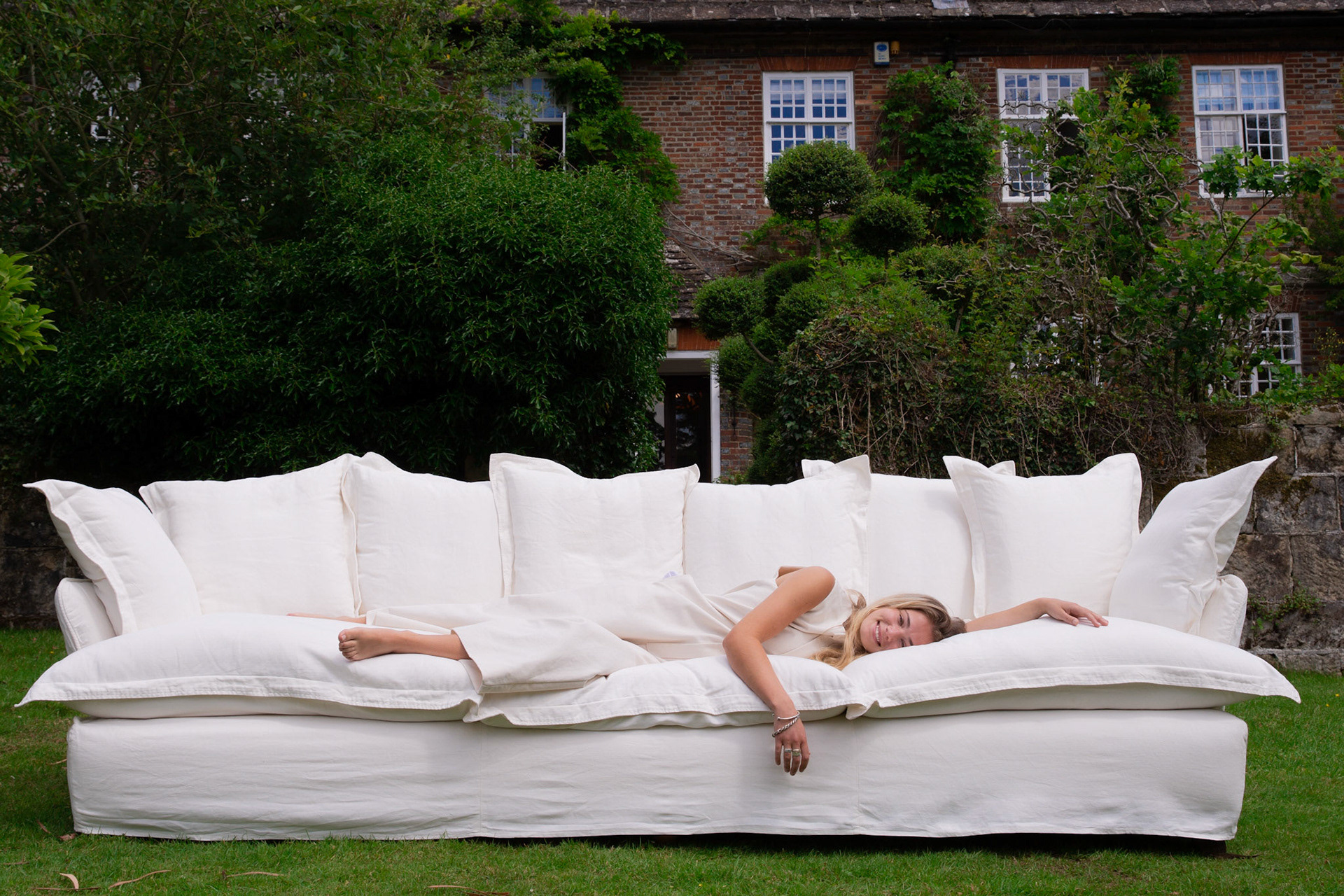 Customer Own Fabric - Song Pillow Edge Large Sofa