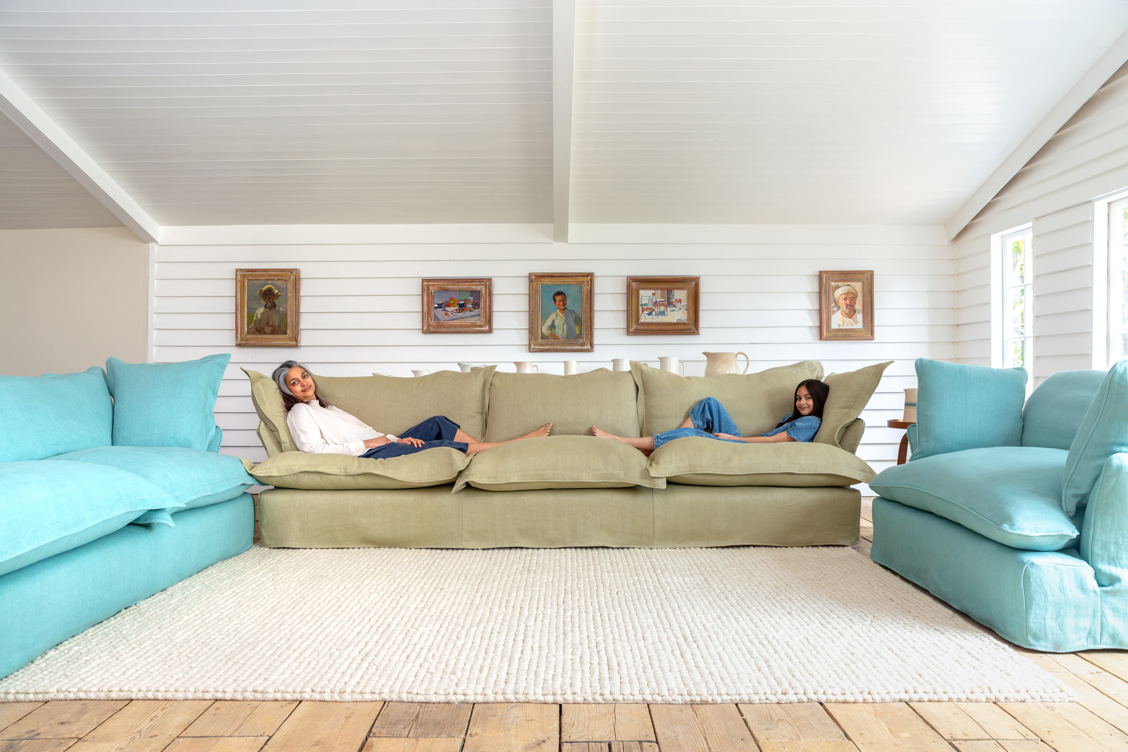 Jasper 100% Linen - Song Pillow Edge Large Sofa