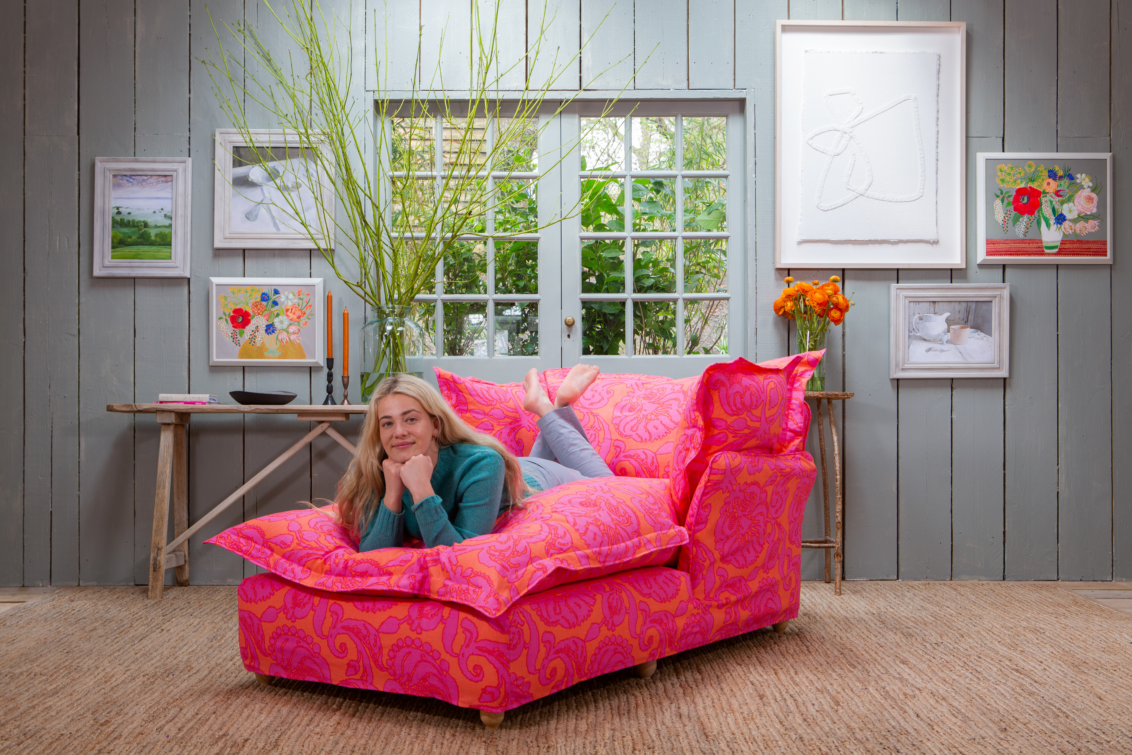 Customer Own Fabric - Song Pillow Edge Armchair Chaise