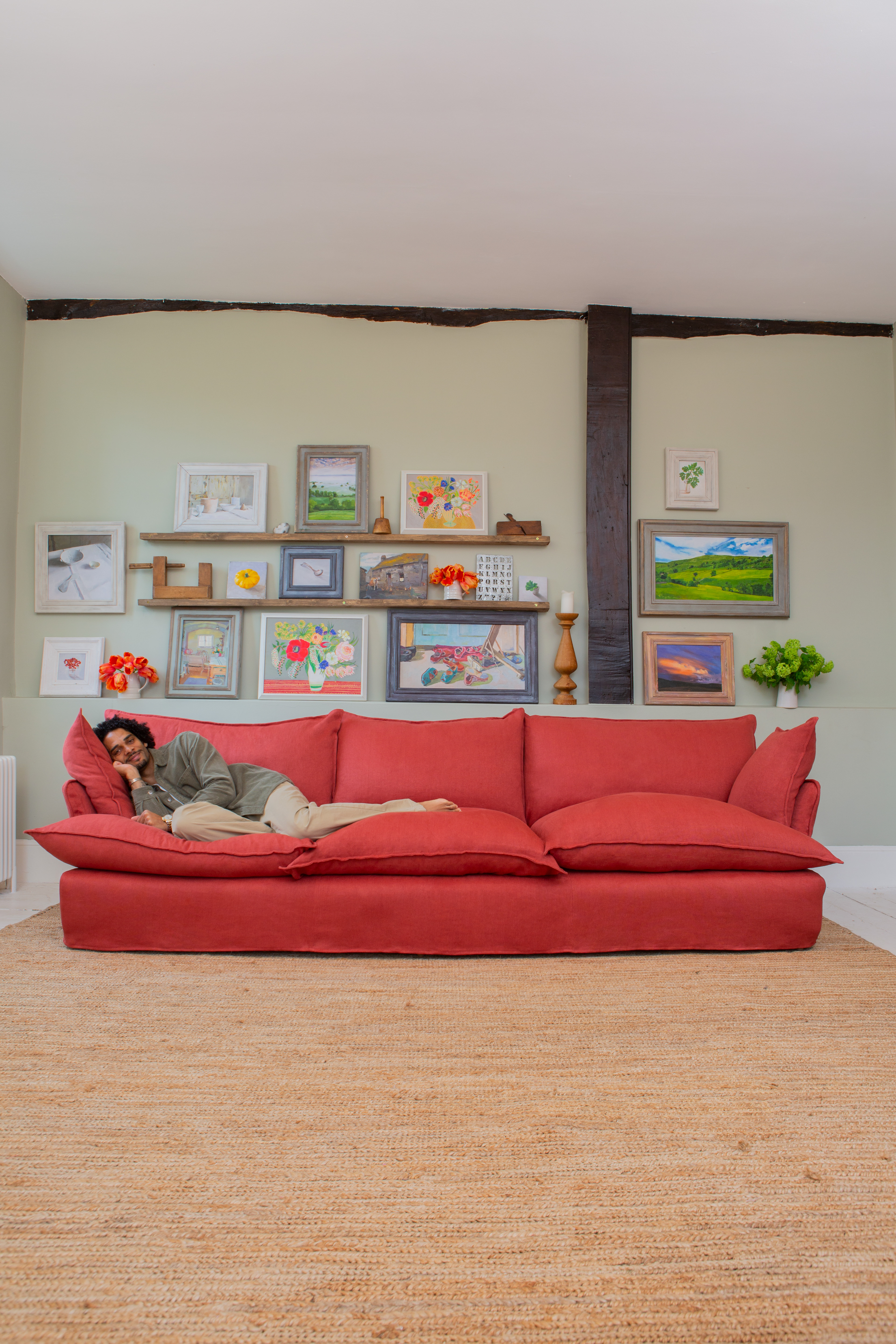 Ruby 100% Linen - Song Short Pillow Edge Large Sofa