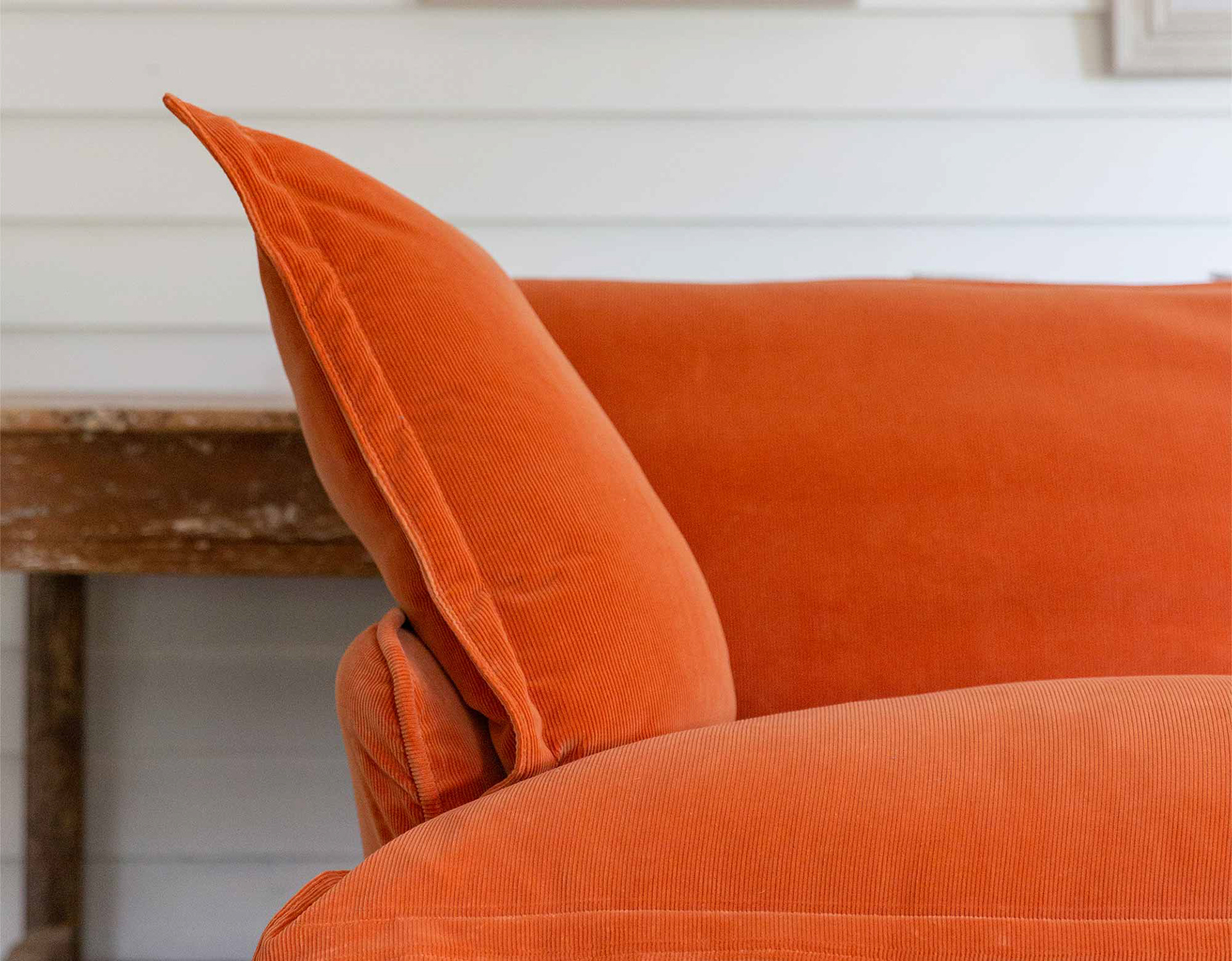 Burnt Orange Corduroy - Song Pillow Edge 2x3 Corner Sofa