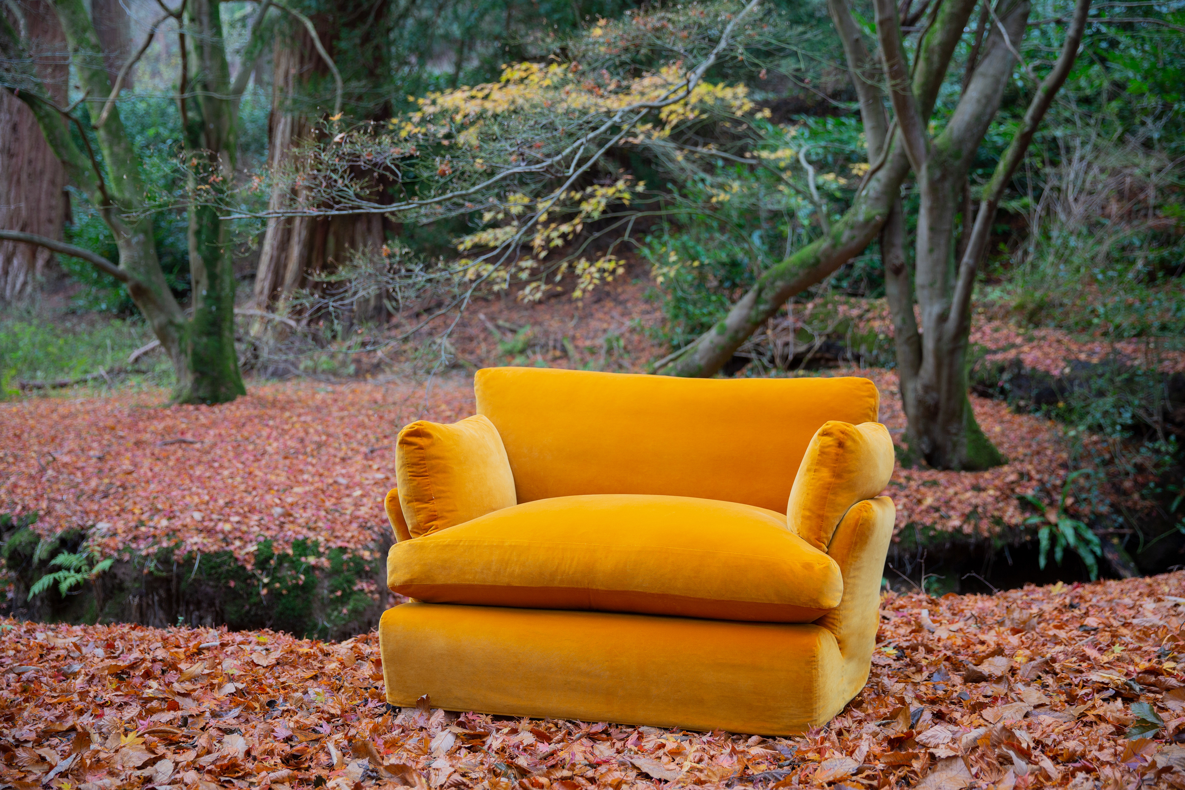 Cumin Velvet - Otter Soft Edge Love Seat