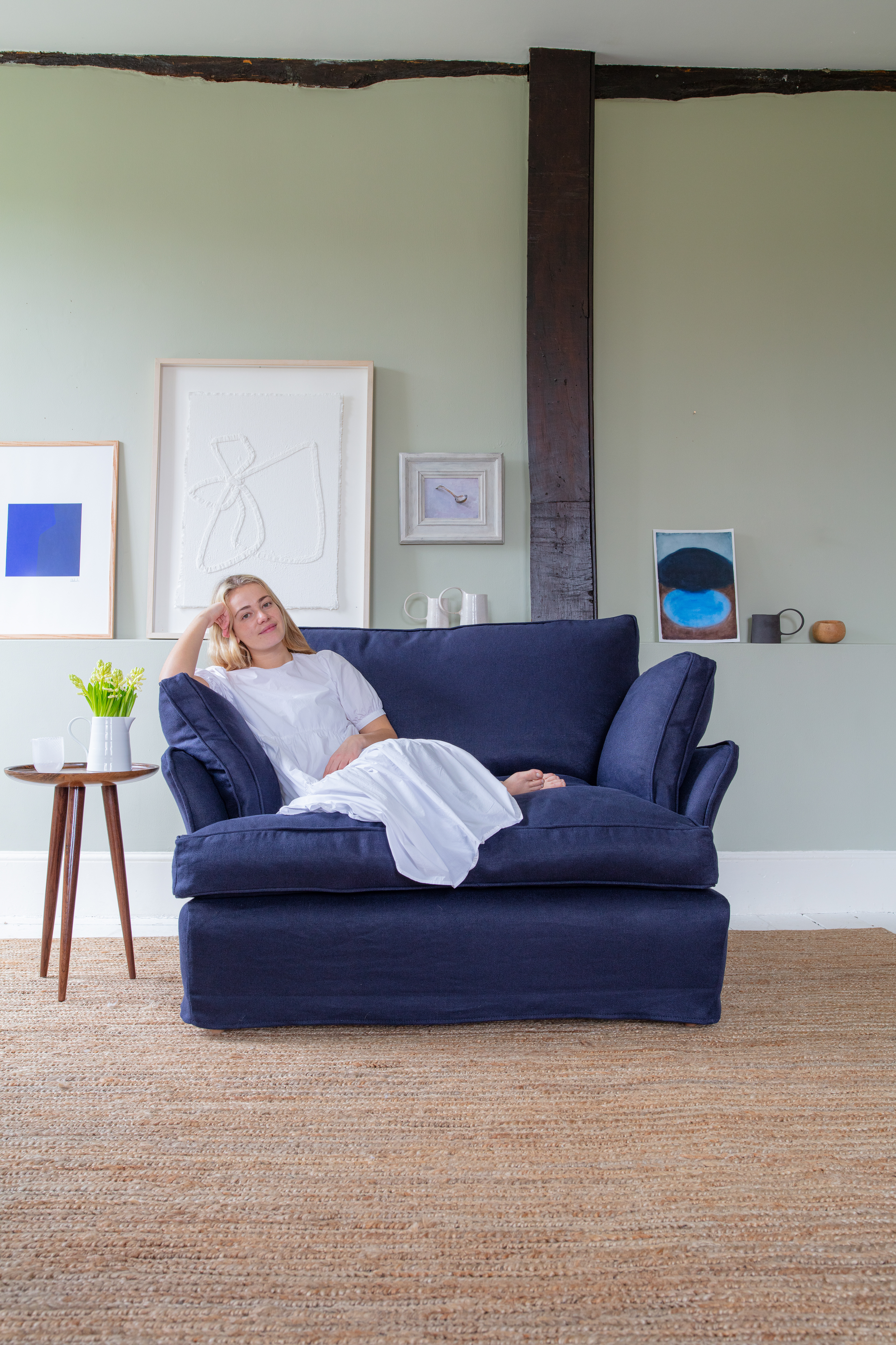 Obsidian 100% Linen - Otter Box Edge Love Seat