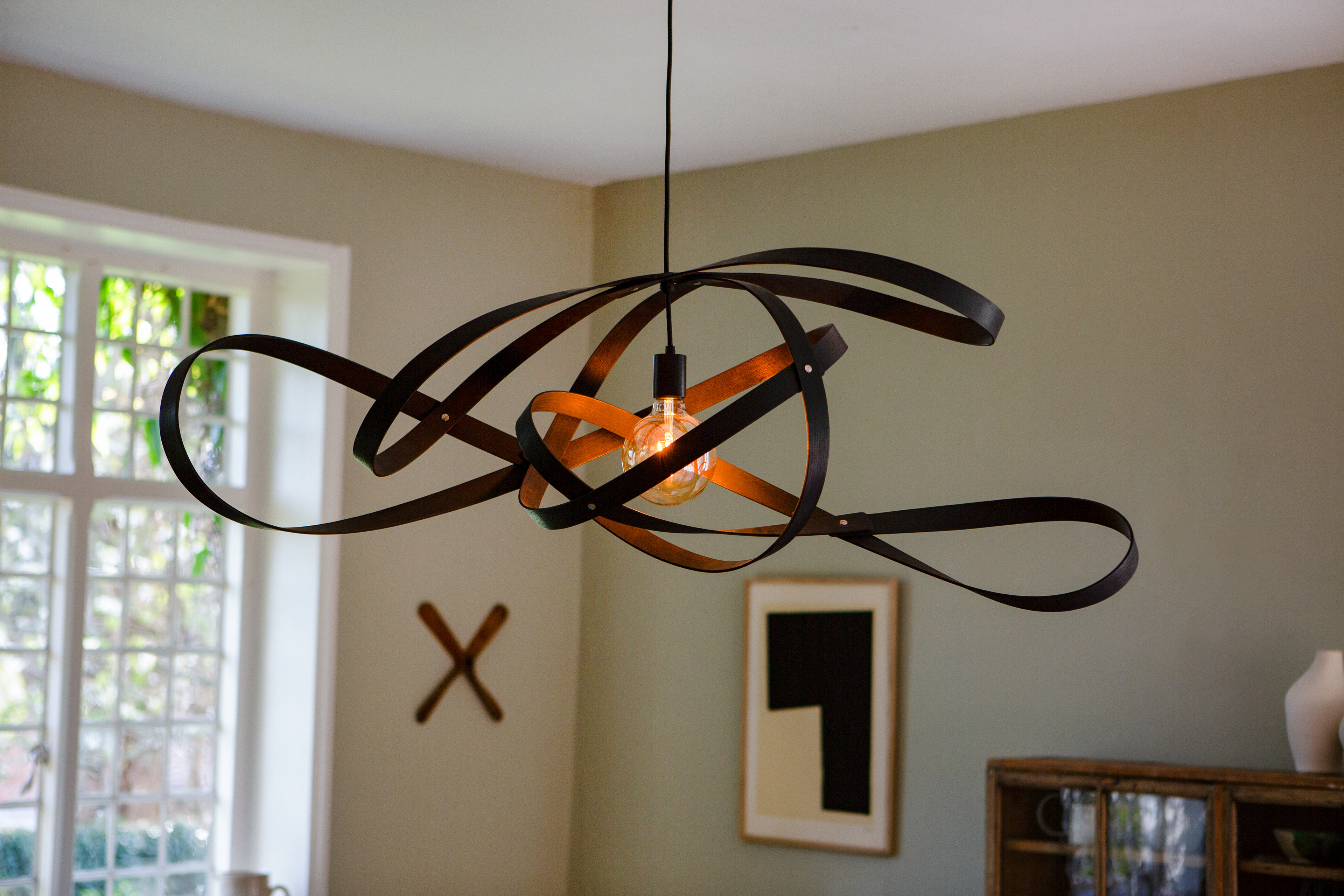 Large Apollo Pendant Light in Black Ash