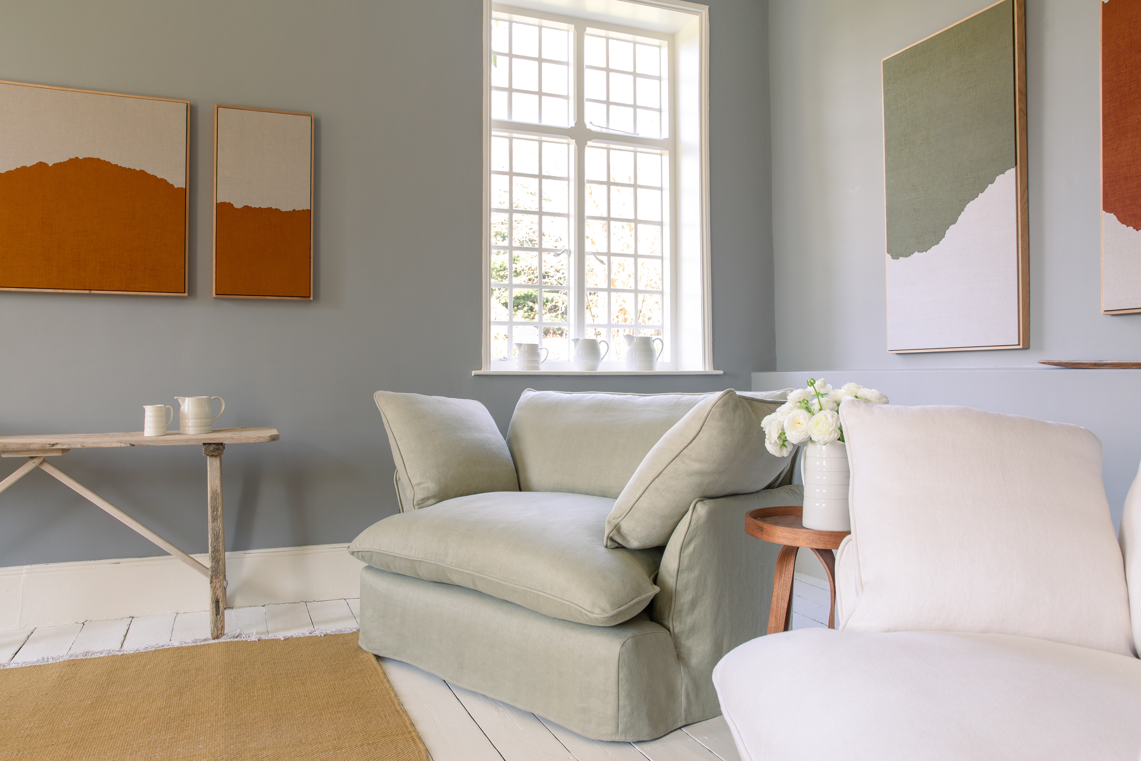 Jasper 100% Linen - Marnie Piped Love Seat