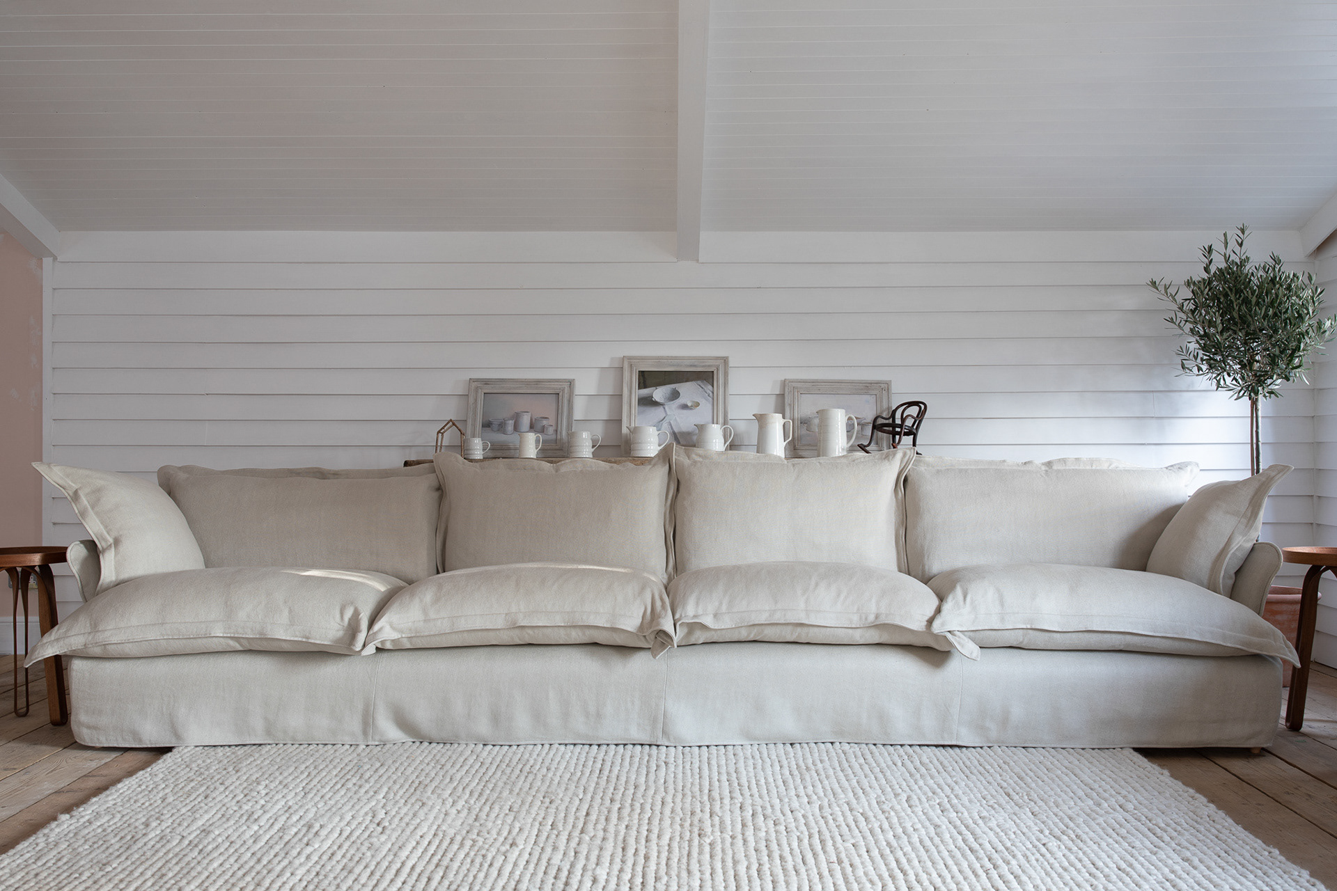 Sunstone 100% Linen - Song Pillow Edge Large Sofa