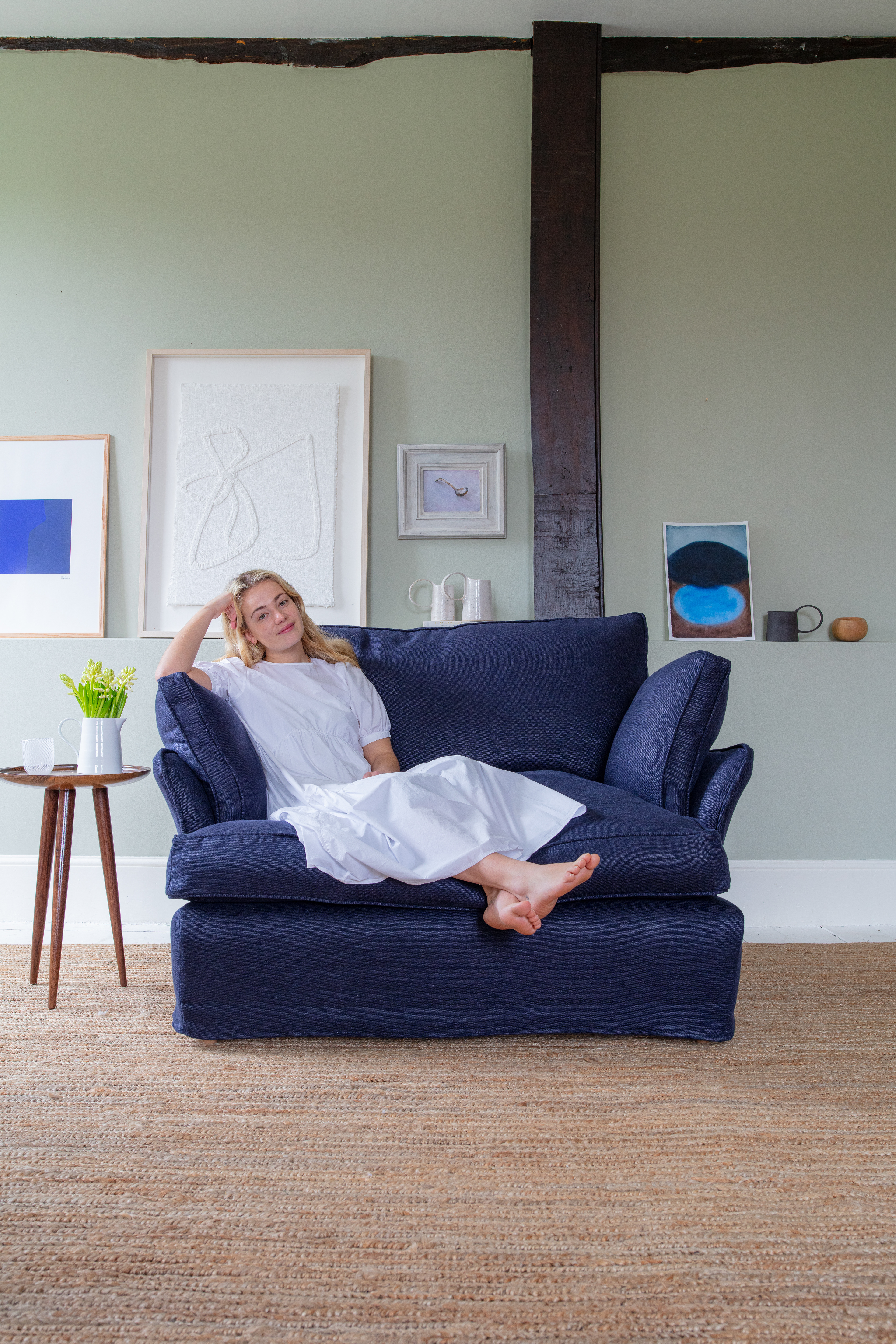 Obsidian 100% Linen - Otter Box Edge Love Seat