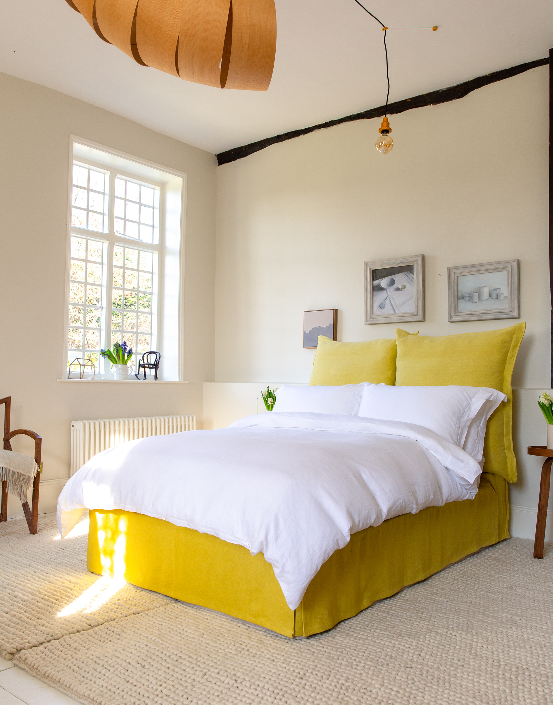 Citrine 100% Linen - Song Pillow Edge Headboard & Valance