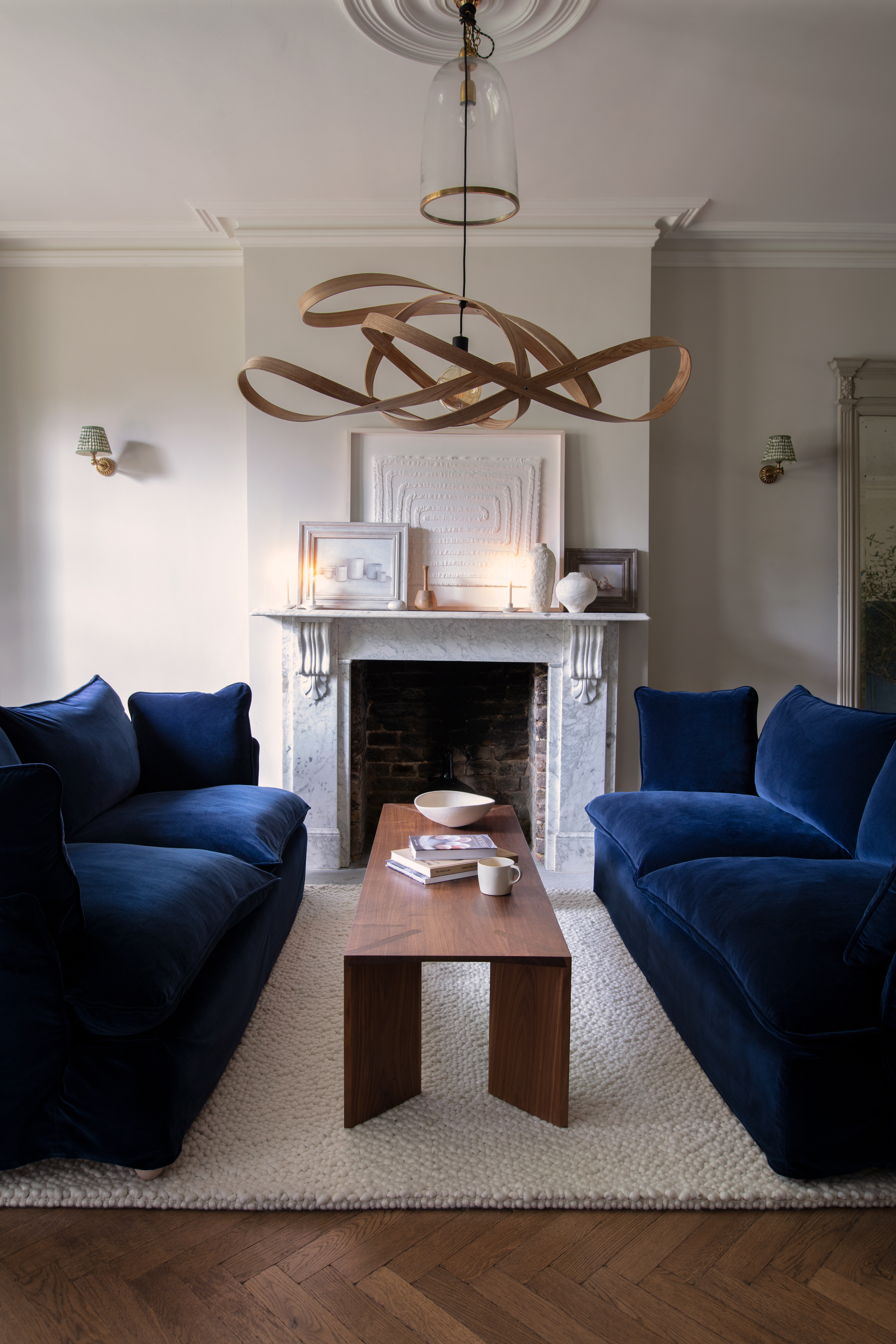 Indigo Spice Velvet - Marnie Piped Edge Sofa