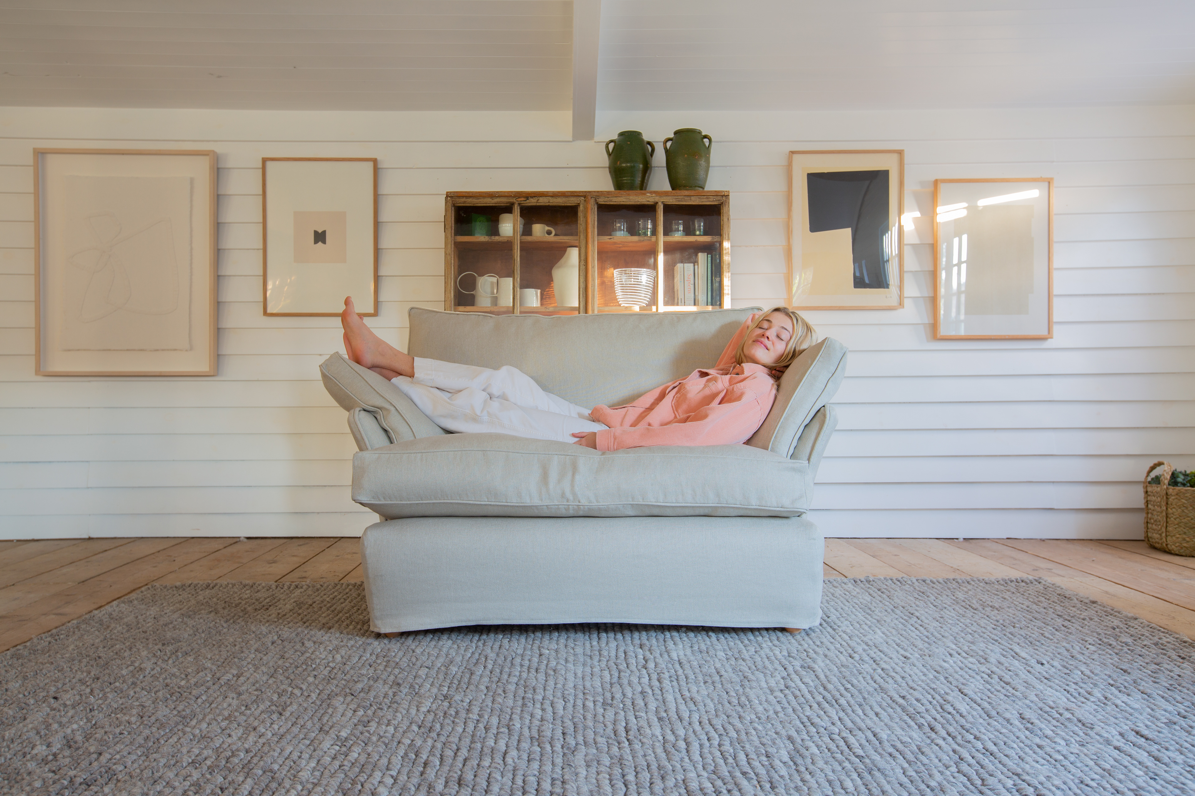 Jasper 100% Linen - Otter Box Edge Love Seat
