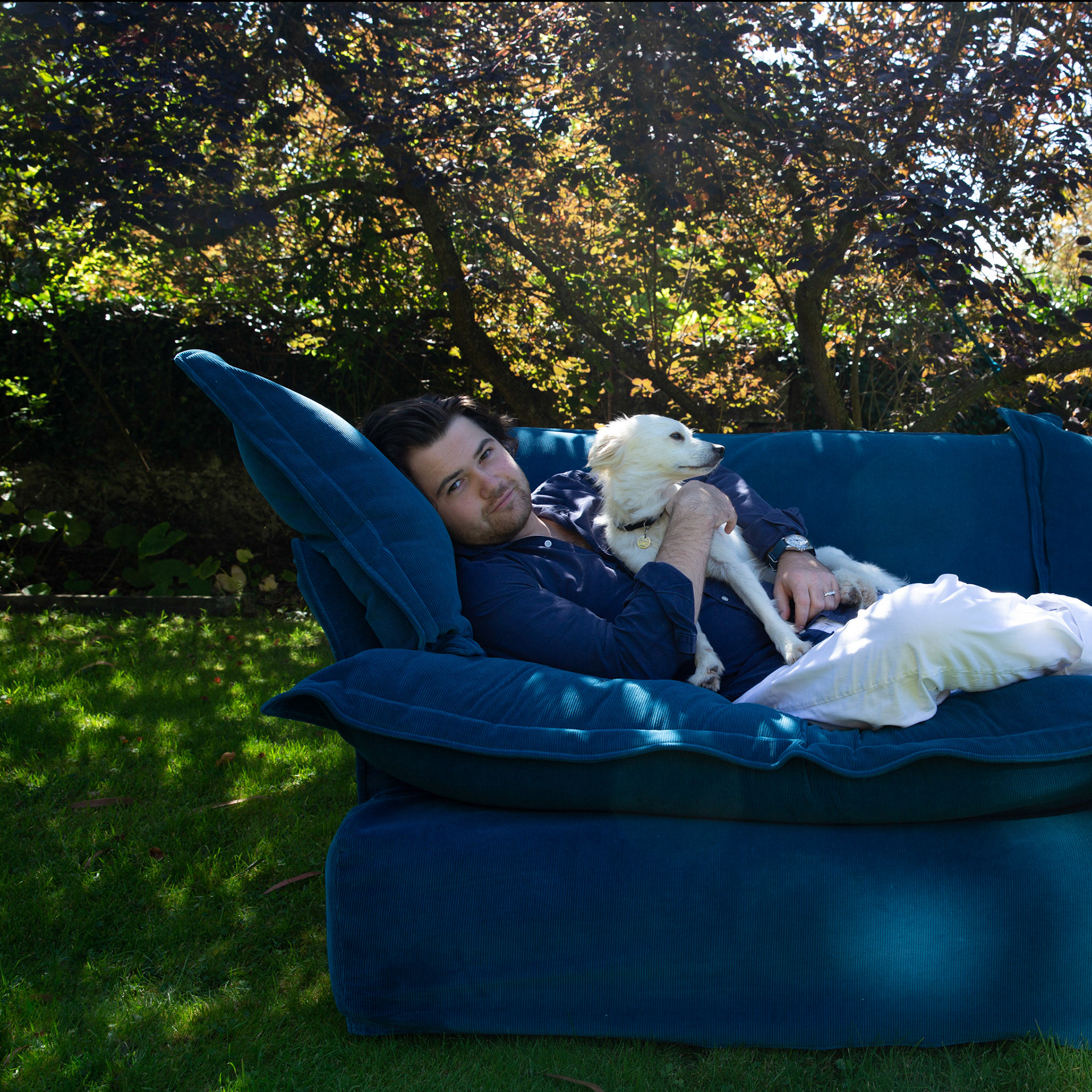 Peacock Corduroy - Song Pillow Edge Sofa